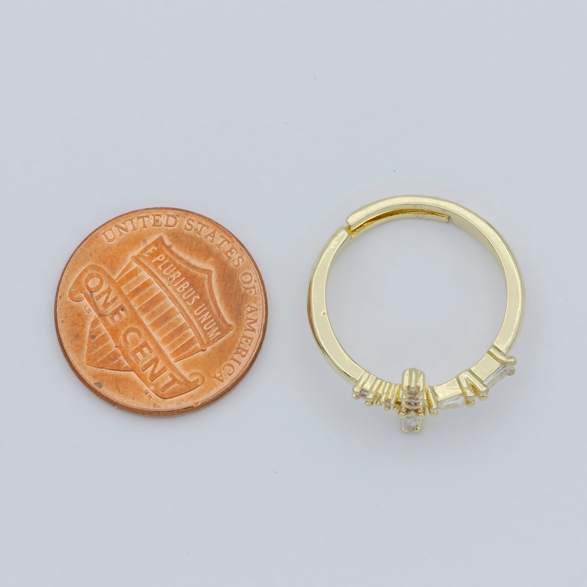 Dreamy Baguette Ring, DAinty Open Adjustable Ring Stacking Rings Delicate Ring O-480 - DLUXCA