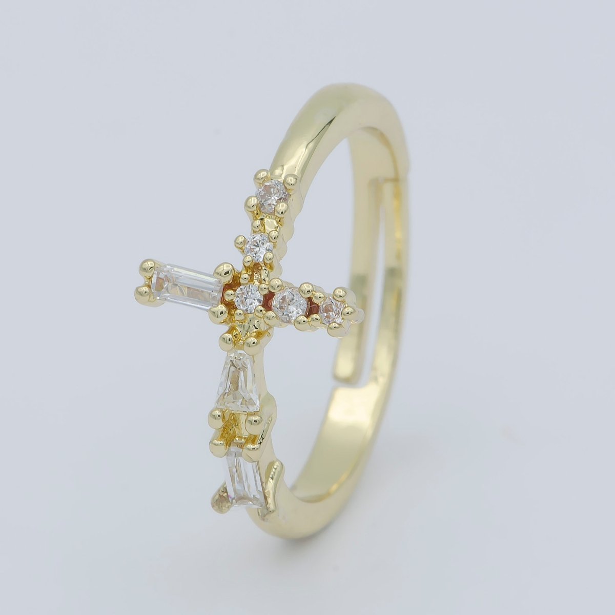 Dreamy Baguette Ring, DAinty Open Adjustable Ring Stacking Rings Delicate Ring O-480 - DLUXCA