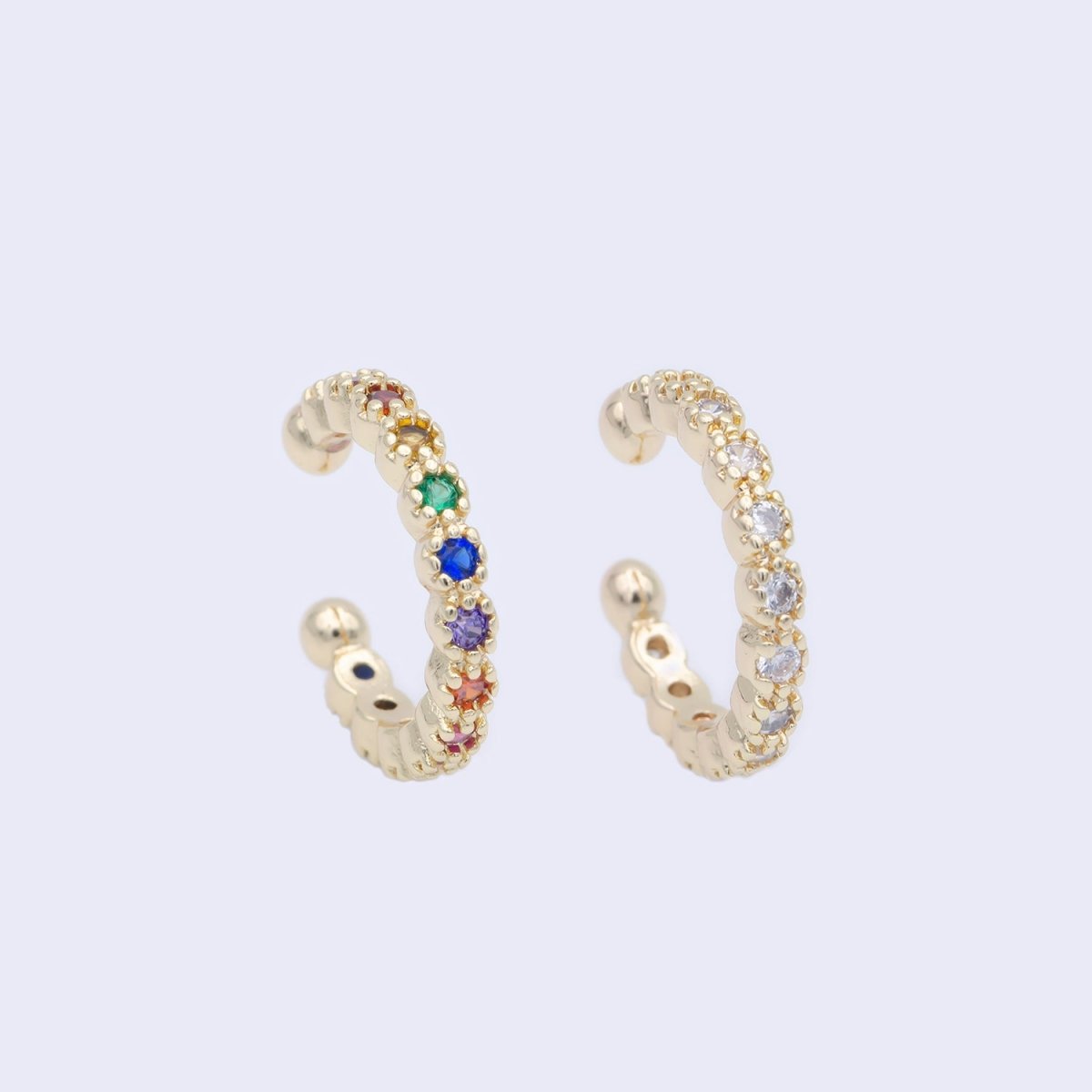 Ear cuff no piercing Gold, ear cuff cz, dainty cuff, gold ear cuff minimalist jewelry conch cuff cartilage cuff K-110 - DLUXCA