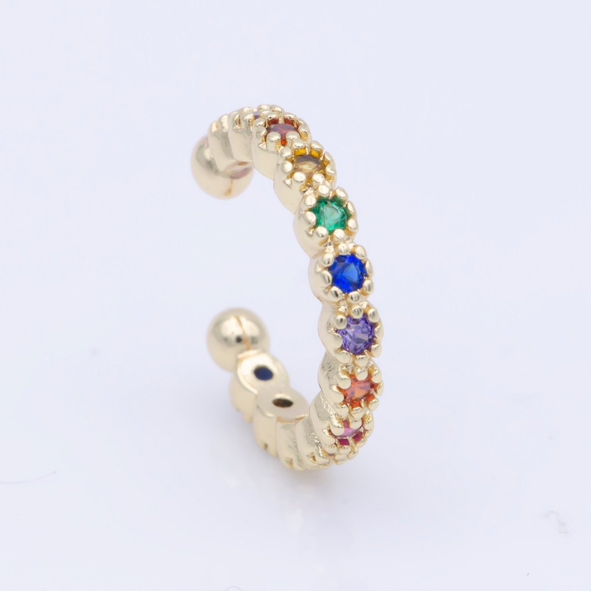 Ear cuff no piercing Gold, ear cuff cz, dainty cuff, gold ear cuff minimalist jewelry conch cuff cartilage cuff K-110 - DLUXCA