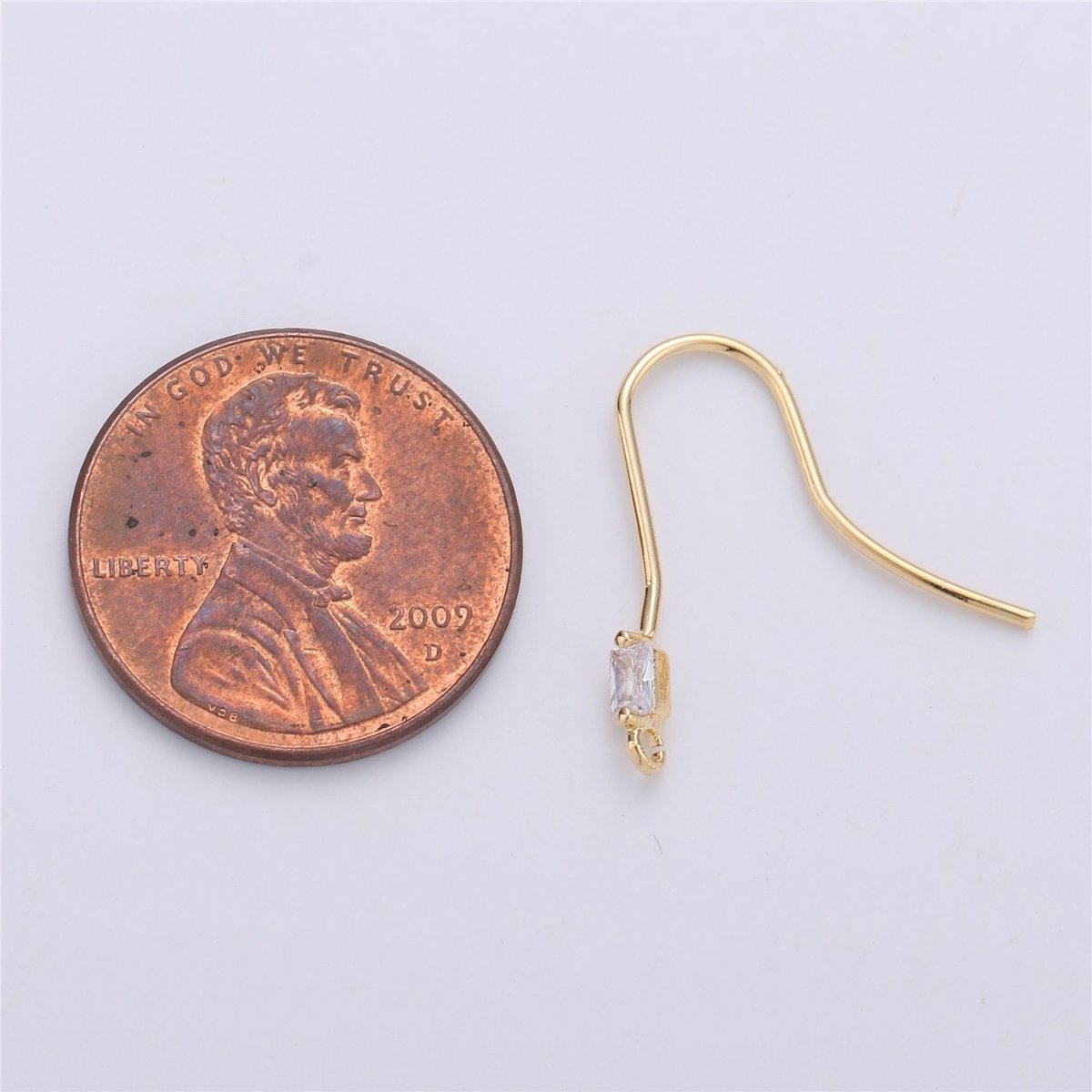 Ear Hooks1 Pair 14k Gold Filled Ear Wires with Open Link for Charm, Handmade Earring Findings, Gold Earwires, DIY Jewelry Supply Component K-191 - DLUXCA