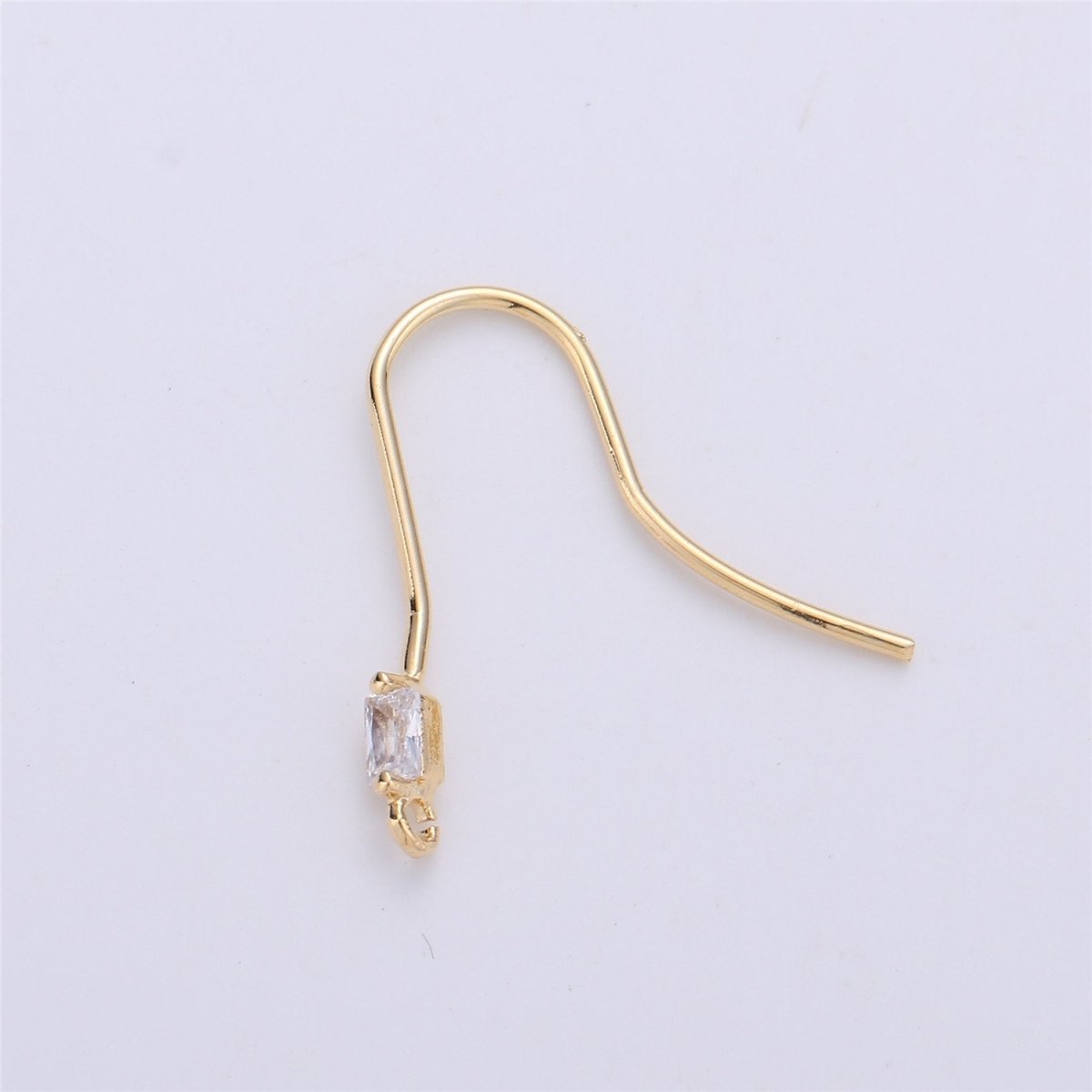 Ear Hooks1 Pair 14k Gold Filled Ear Wires with Open Link for Charm, Handmade Earring Findings, Gold Earwires, DIY Jewelry Supply Component K-191 - DLUXCA