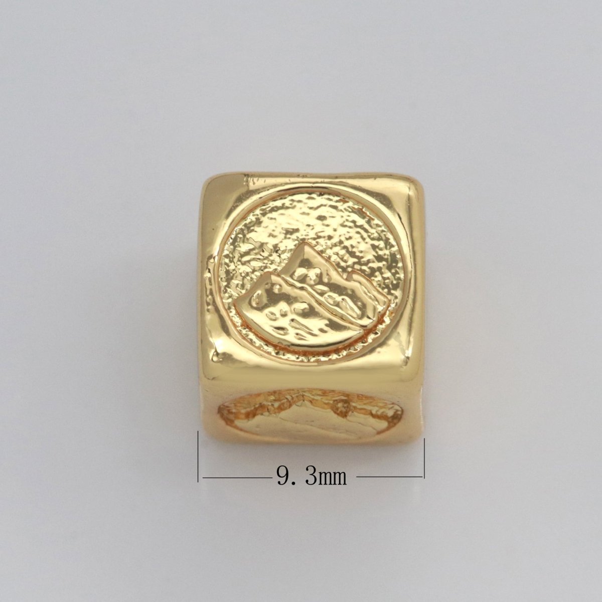 Element Bead Collection Gold Element Charm Fire Wind Earth Ocean Wave Bead Spacer 14K Gold Filled Cube Beads for Bracelet Supply B-637 to B-640 - DLUXCA