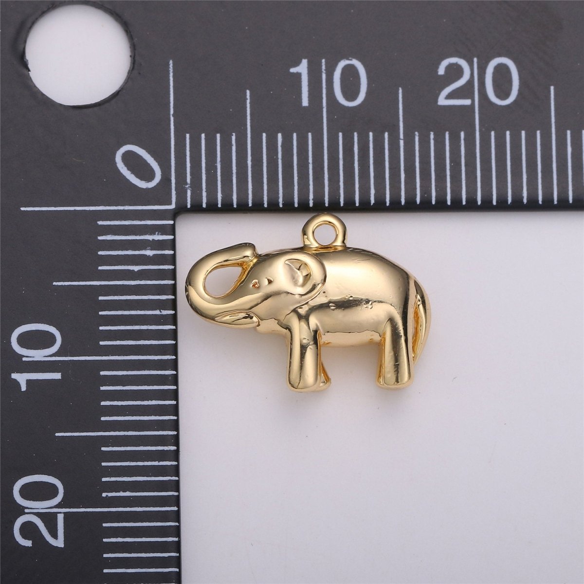 Elephant Charm 18k Gold Filled Elephant Charm for Necklace Bracelet Earring Charm for jewelry making supply C-540 - DLUXCA