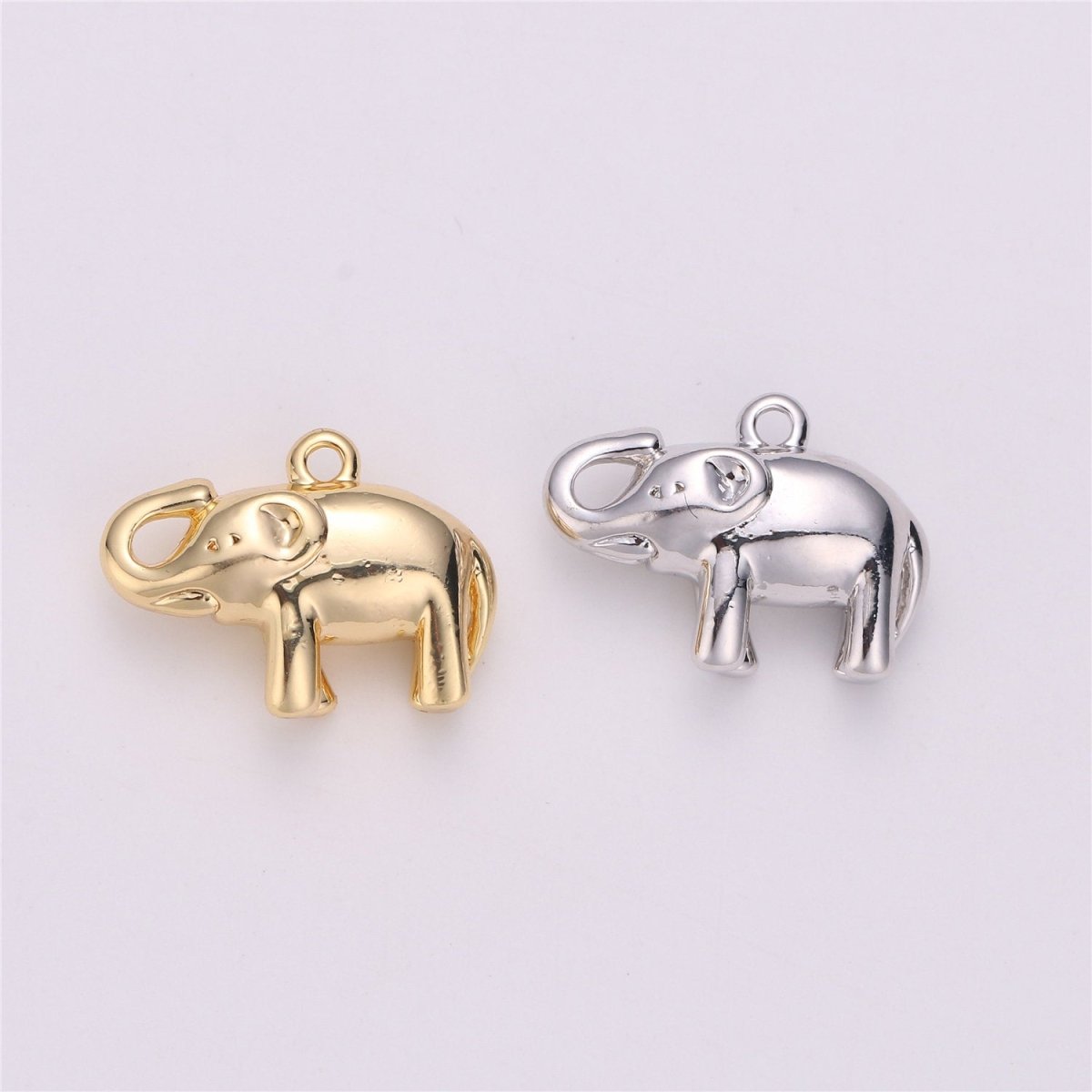 Elephant Charm 18k Gold Filled Elephant Charm for Necklace Bracelet Earring Charm for jewelry making supply C-540 - DLUXCA