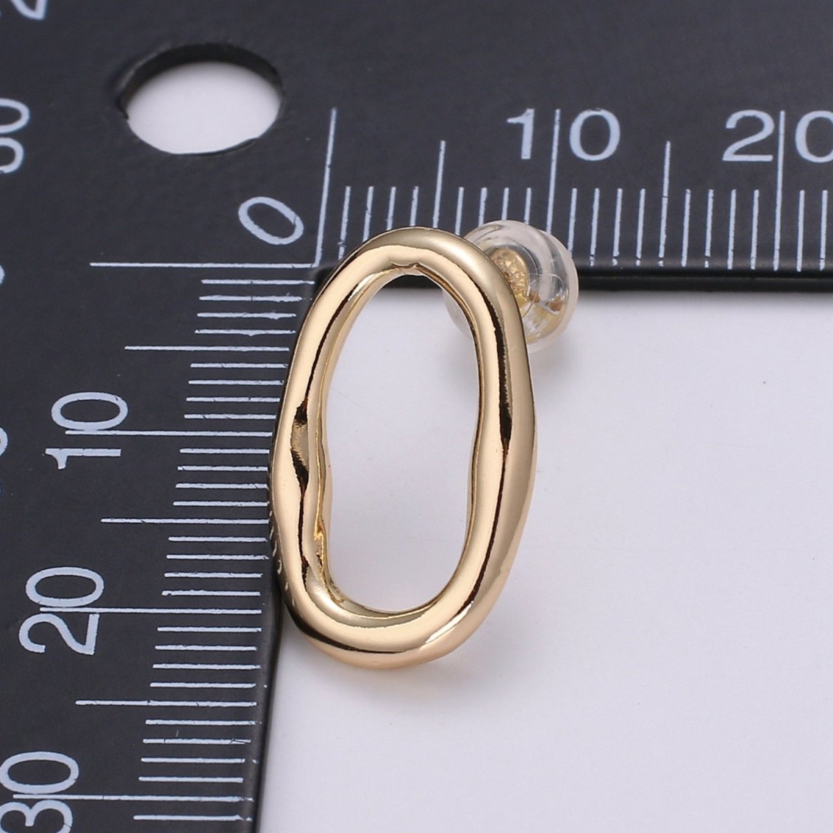 Ellips Design 18K Gold Stud Earring, Rose Gold Round for DIY Earring Craft Supply Jewelry Making Q-454 - DLUXCA