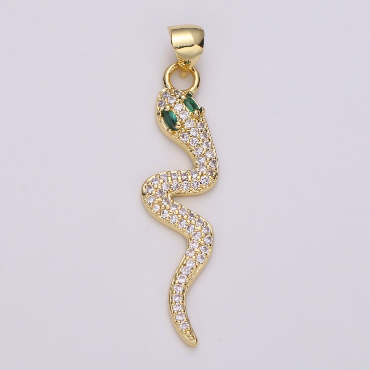 Emerald Green Gold Filled Snake Pendants I-883~I-884 - DLUXCA