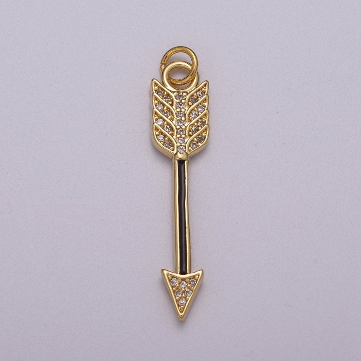 Enamel Arrow Pendant, Bohemian Pendant, Gold Filled Arrow Micro Pave Pendant Necklace Charm M-912 M-914 - DLUXCA