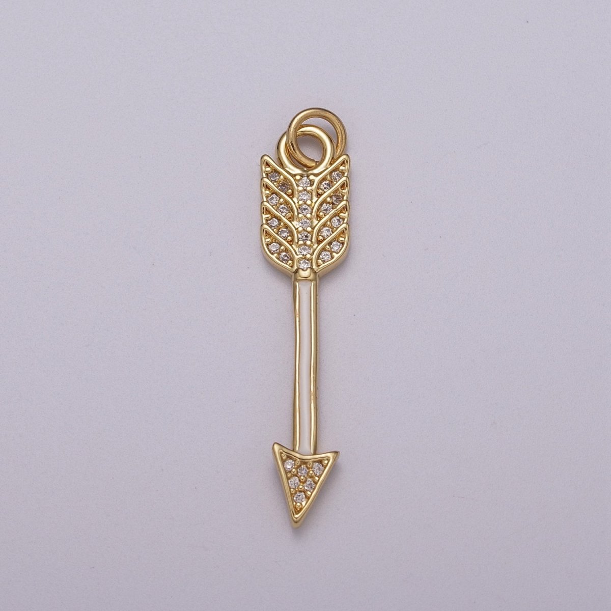 Enamel Arrow Pendant, Bohemian Pendant, Gold Filled Arrow Micro Pave Pendant Necklace Charm M-912 M-914 - DLUXCA