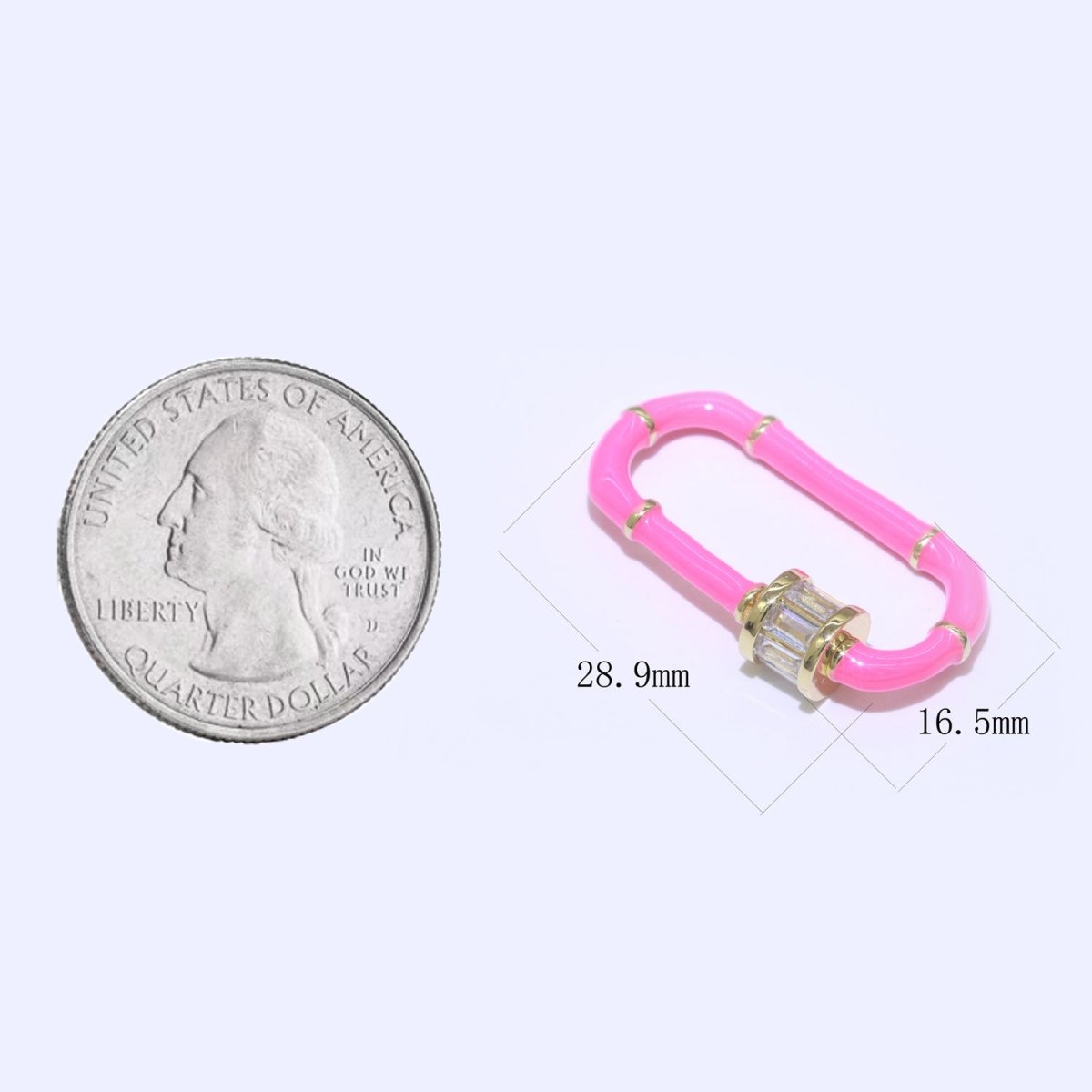 Enamel Carabiner Oval Screw Lock Clasp, Charm Link Connector 30x17mm L-373~L-382 - DLUXCA