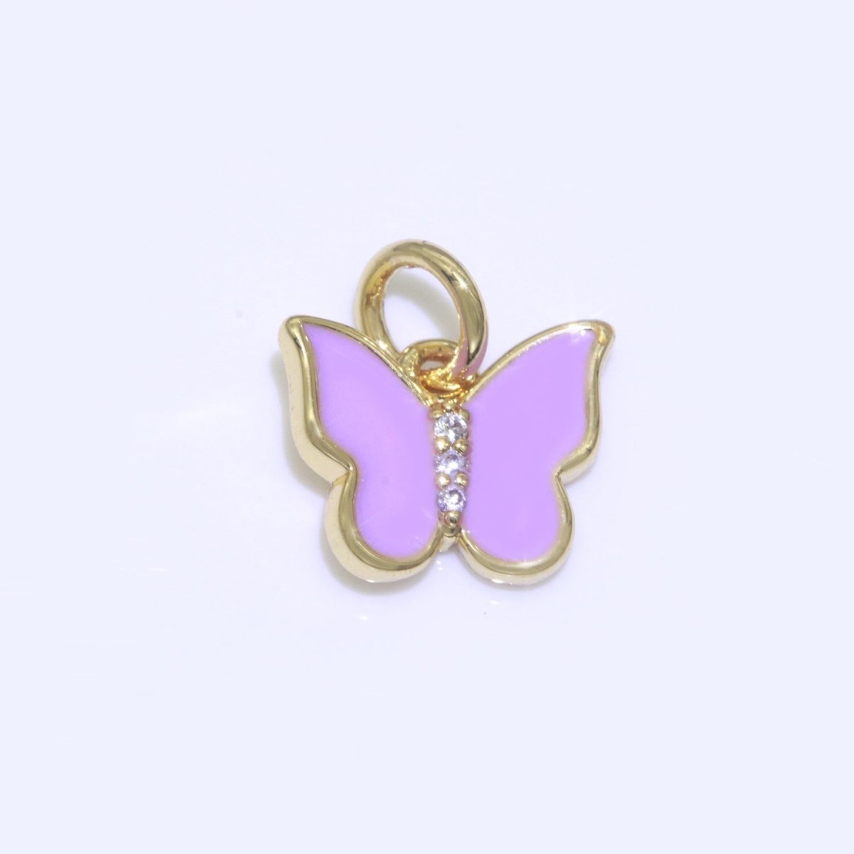 Enamel Color Butterfly Charm, Dainty Gold Monarch Charm for Necklace, Bracelet, Earring Charm Mariposa Jewelry Making M-450 - M-459 - DLUXCA