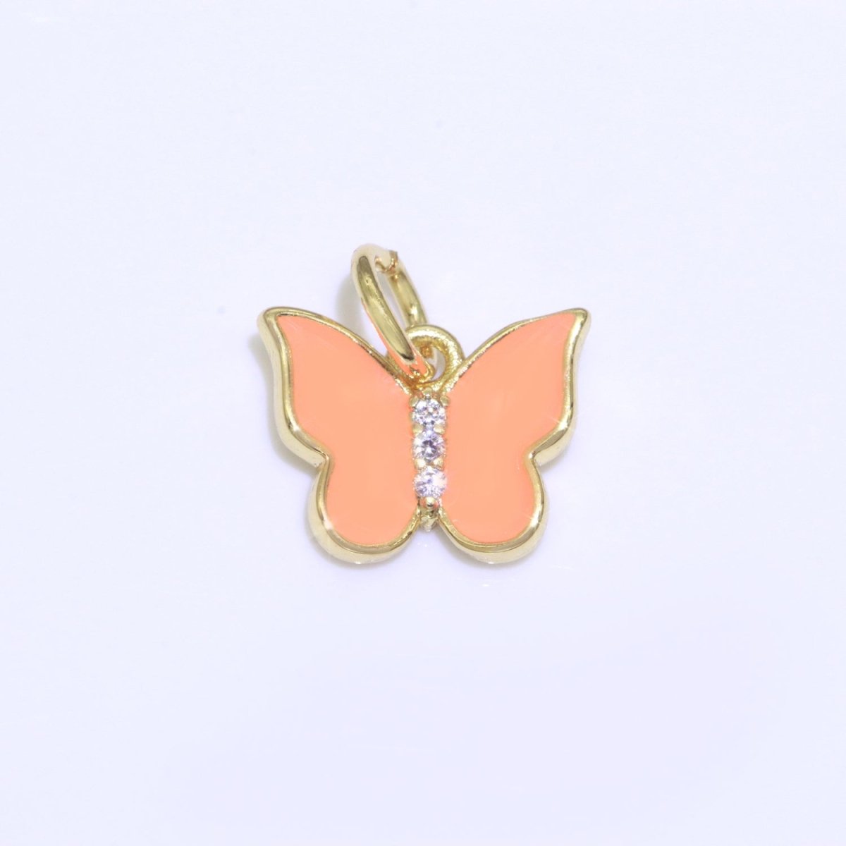 Enamel Color Butterfly Charm, Dainty Gold Monarch Charm for Necklace, Bracelet, Earring Charm Mariposa Jewelry Making M-450 - M-459 - DLUXCA