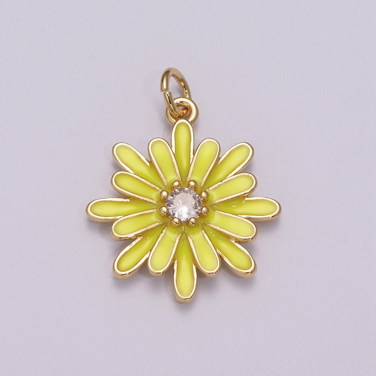 Enamel Daisy Charm Rainbow Various Color Daisy Flower Pendant for Necklace Bracelet Earring M-876 - M-887 - DLUXCA