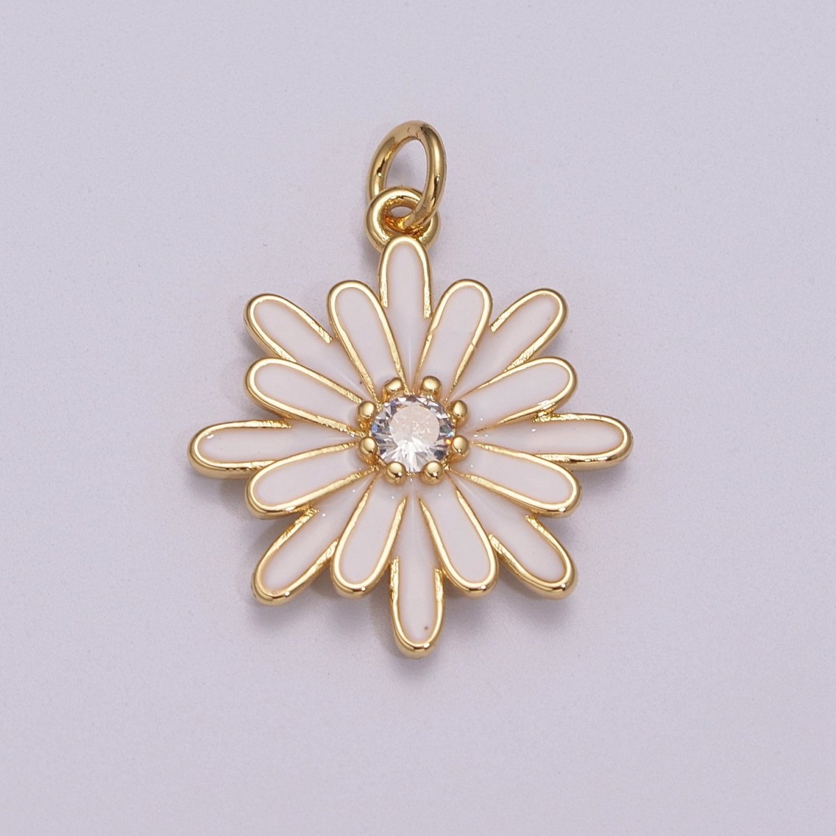 Enamel Daisy Charm Rainbow Various Color Daisy Flower Pendant for Necklace Bracelet Earring M-876 - M-887 - DLUXCA