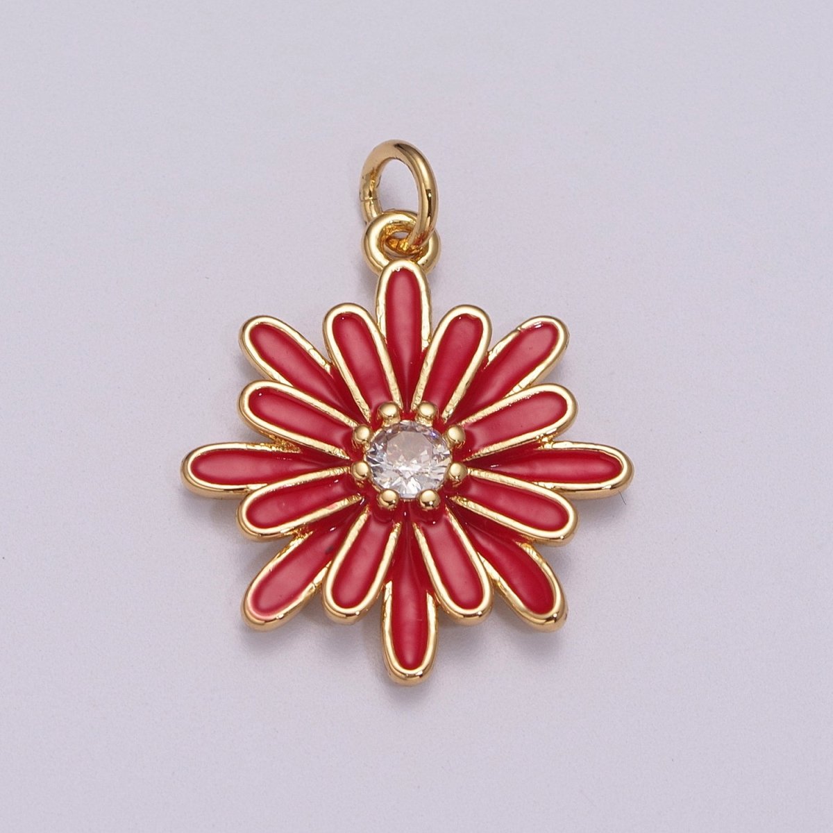 Enamel Daisy Charm Rainbow Various Color Daisy Flower Pendant for Necklace Bracelet Earring M-876 - M-887 - DLUXCA