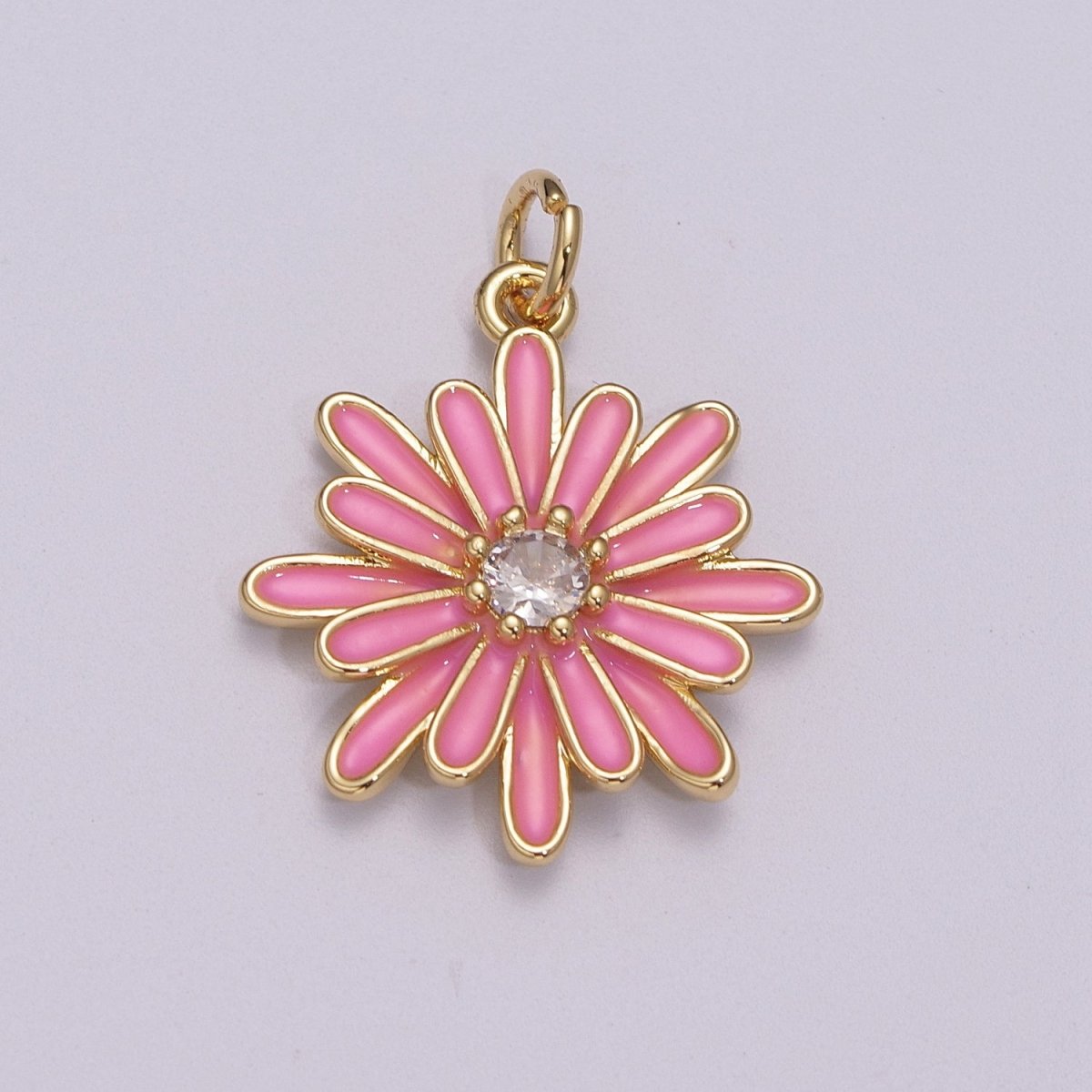 Enamel Daisy Charm Rainbow Various Color Daisy Flower Pendant for Necklace Bracelet Earring M-876 - M-887 - DLUXCA
