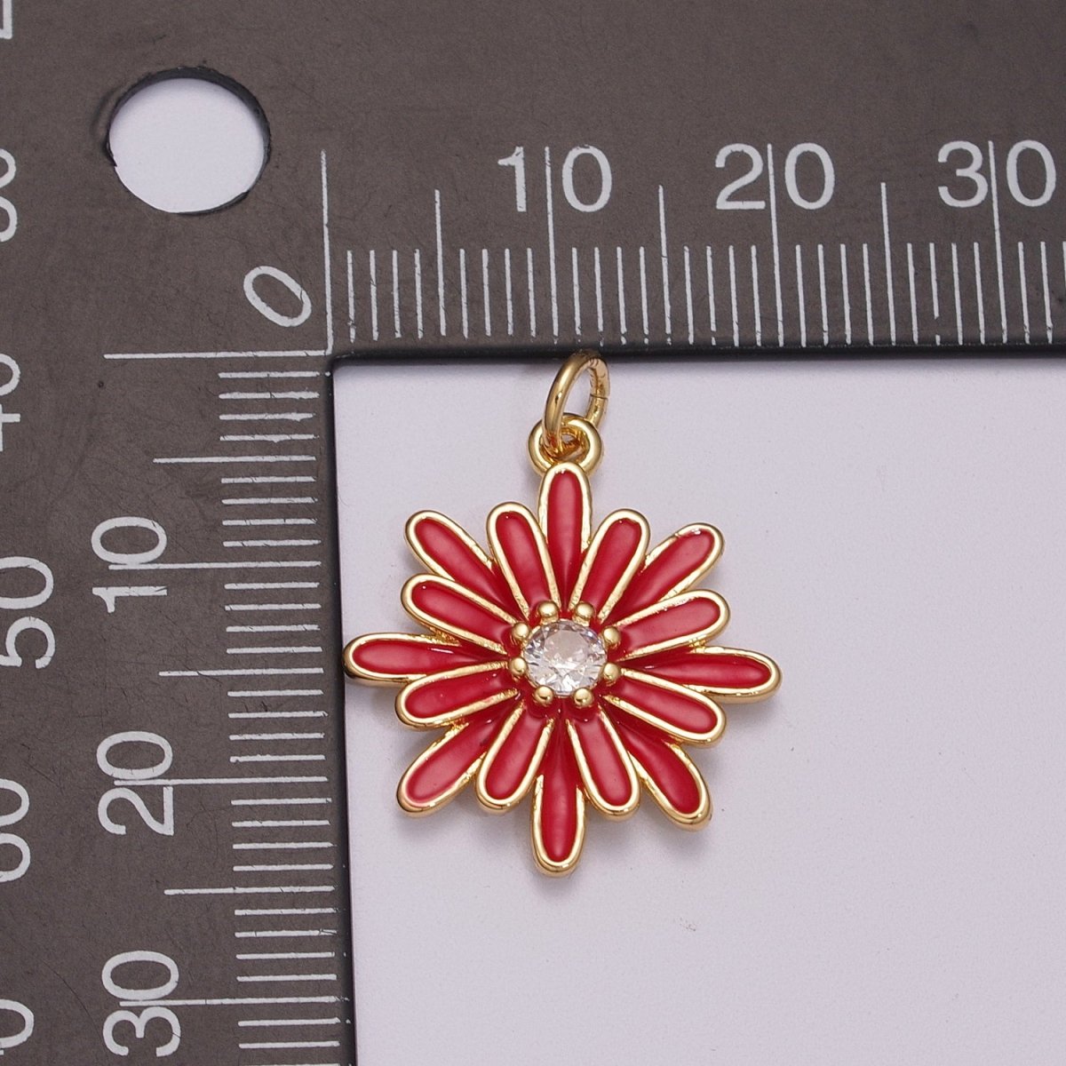 Enamel Daisy Charm Rainbow Various Color Daisy Flower Pendant for Necklace Bracelet Earring M-876 - M-887 - DLUXCA