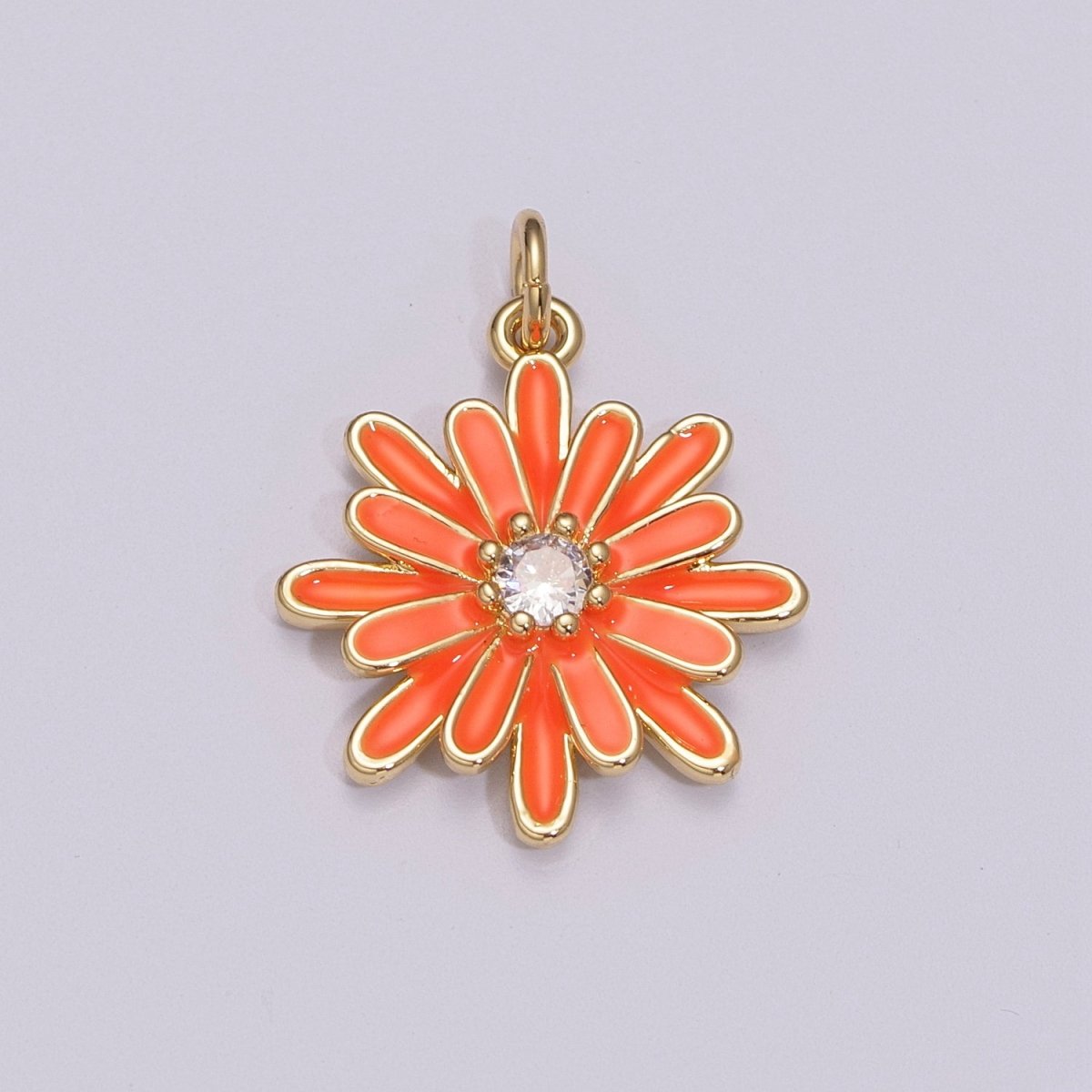 Enamel Daisy Charm Rainbow Various Color Daisy Flower Pendant for Necklace Bracelet Earring M-876 - M-887 - DLUXCA