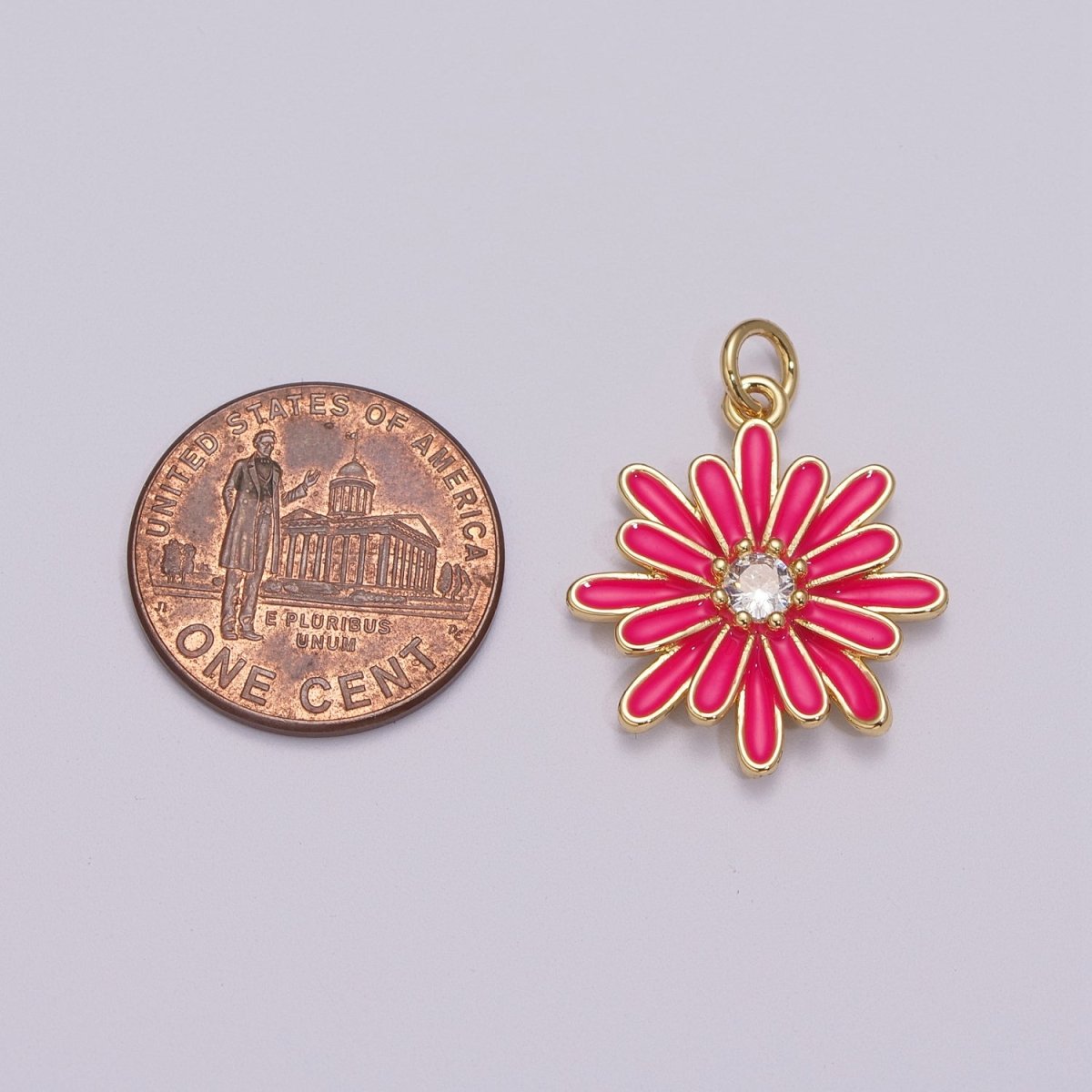 Enamel Daisy Charm Rainbow Various Color Daisy Flower Pendant for Necklace Bracelet Earring M-876 - M-887 - DLUXCA