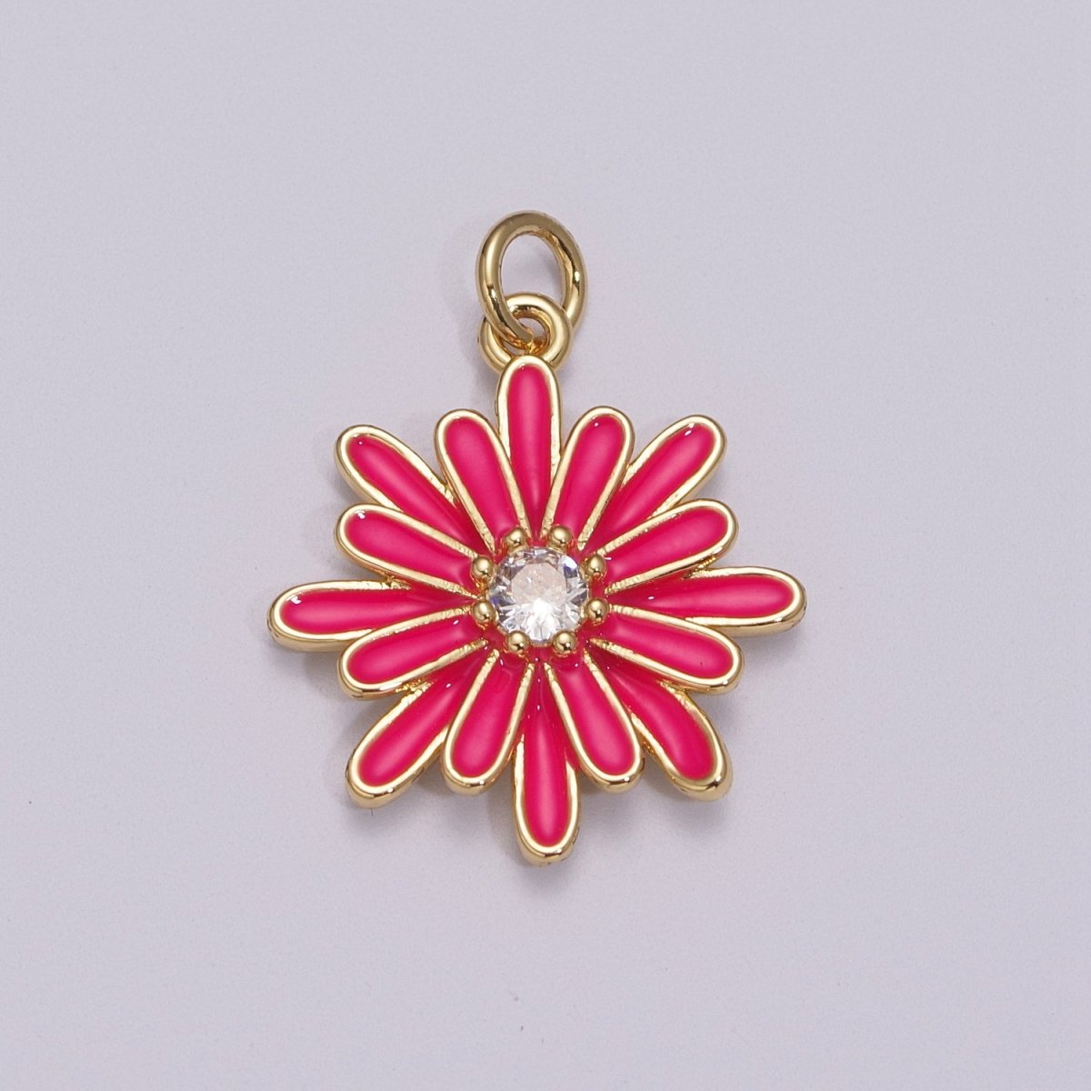 Enamel Daisy Charm Rainbow Various Color Daisy Flower Pendant for Necklace Bracelet Earring M-876 - M-887 - DLUXCA