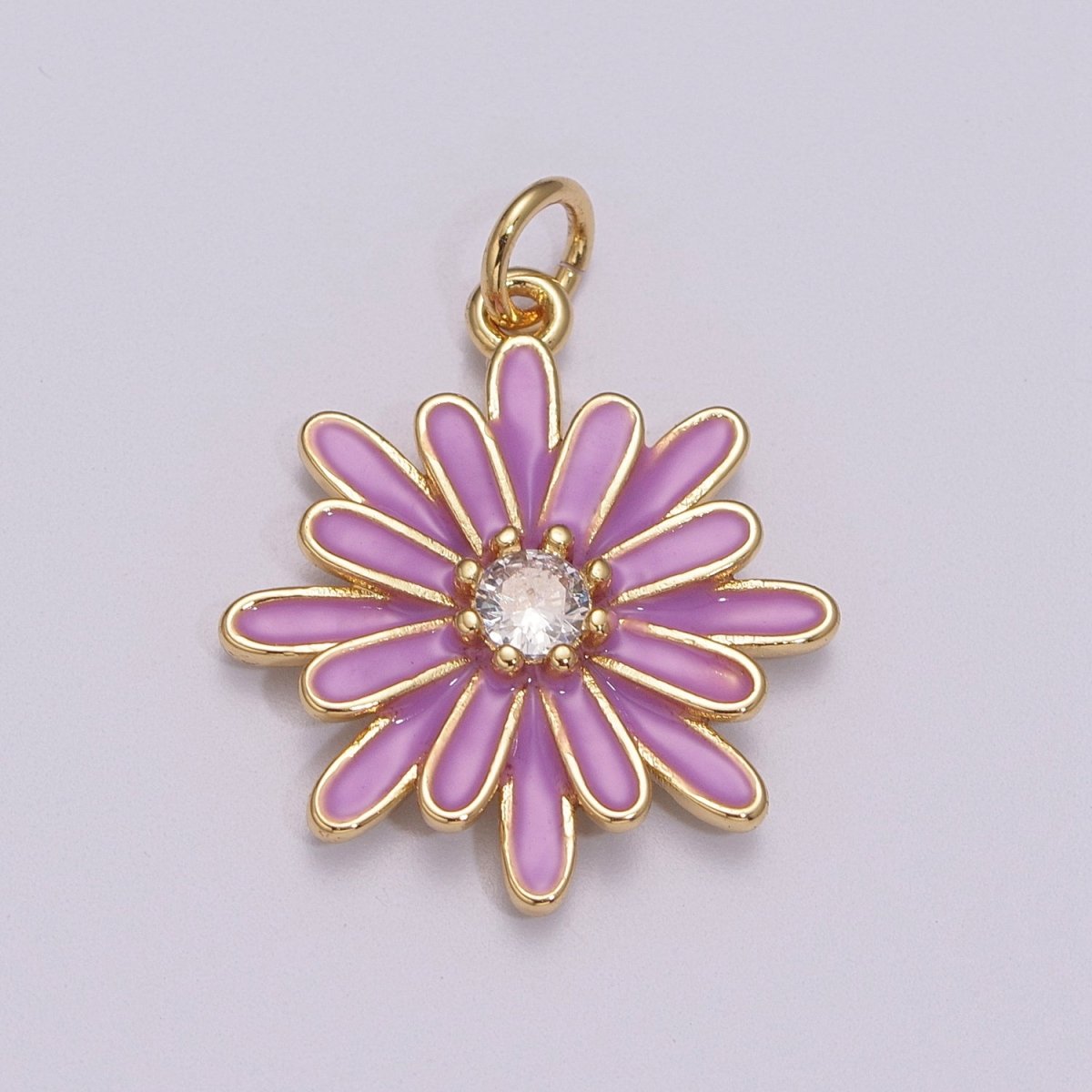 Enamel Daisy Charm Rainbow Various Color Daisy Flower Pendant for Necklace Bracelet Earring M-876 - M-887 - DLUXCA