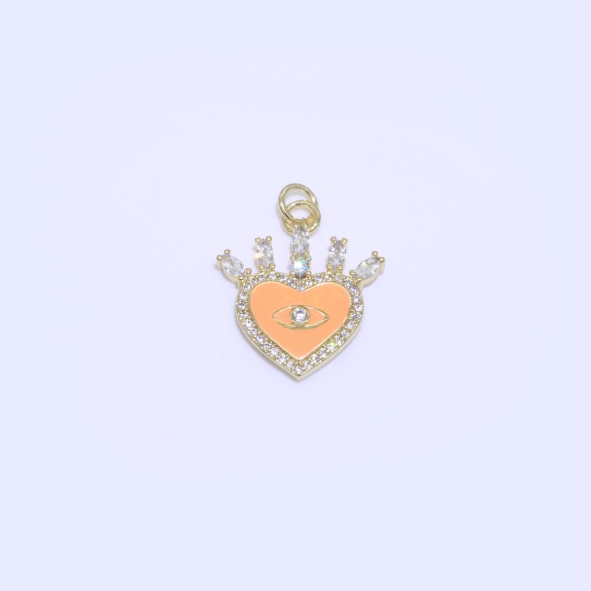 Enamel Evil Eye Charm Dainty Micro Pave Cz Eye Pendant for Necklace Bracelet Earring Supply Component Black, Blue, Pink, Green, Yellow, White M-421 - M-431 - DLUXCA
