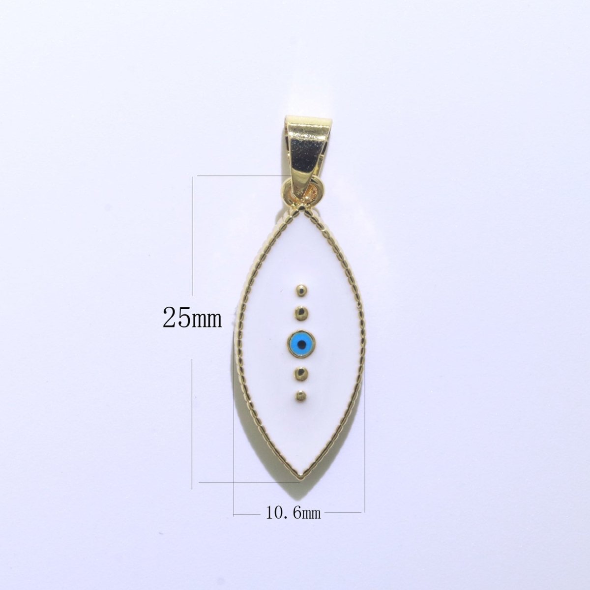 Enamel Evil Eye Charm Red Black White Charm Gold Pendant for Necklace Earring Supply Component in 14k Gold Filled J-857~J-859 - DLUXCA