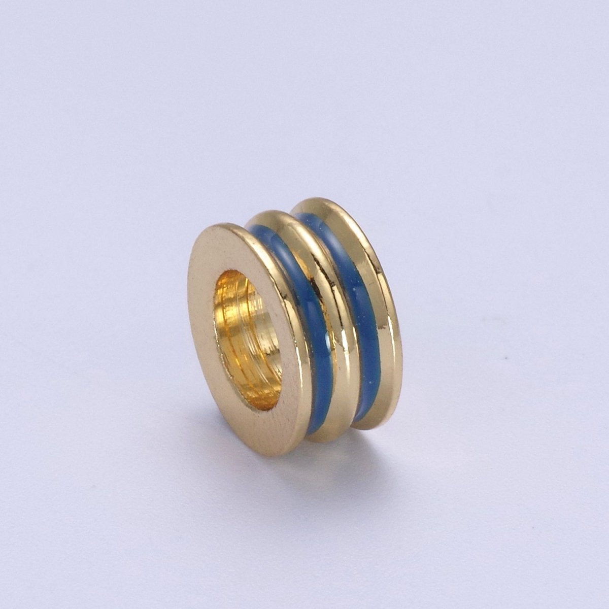 Enamel Gold Rondelle Spacer Beads, Big Hole Spacer Beads, Rondelle Spacer Bead for bracelet necklace supply B-130 B-132 B-135 - DLUXCA