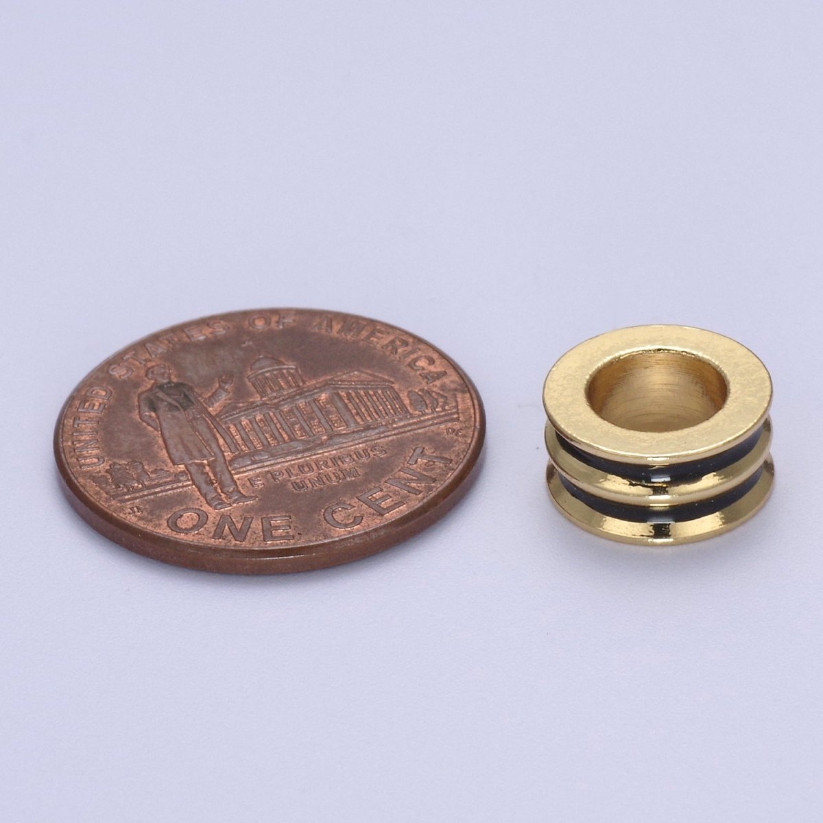 Enamel Gold Rondelle Spacer Beads, Big Hole Spacer Beads, Rondelle Spacer Bead for bracelet necklace supply B-130 B-132 B-135 - DLUXCA