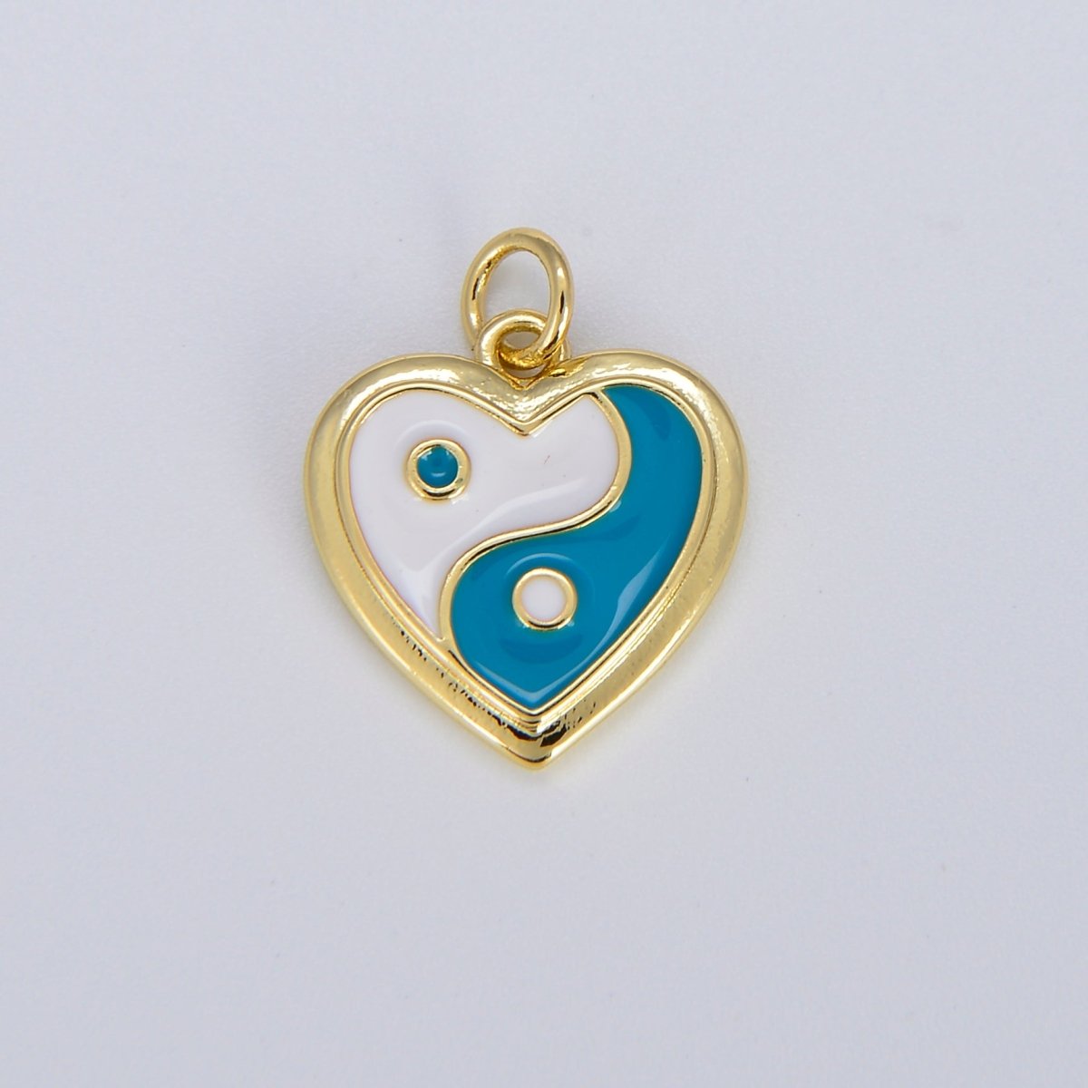 Enamel Heart 14K Gold Filled Heart Charm Yin & Yang Charms for Bracelet Necklace Earring Colorful Y2K E-295 - E-304 - DLUXCA