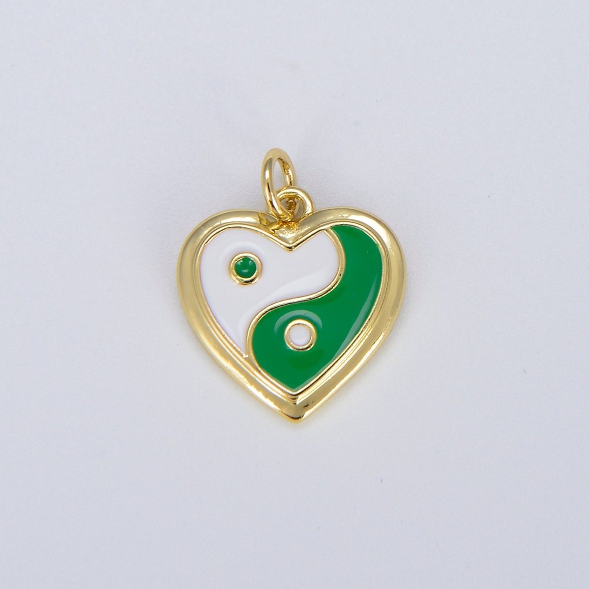Enamel Heart 14K Gold Filled Heart Charm Yin & Yang Charms for Bracelet Necklace Earring Colorful Y2K E-295 - E-304 - DLUXCA