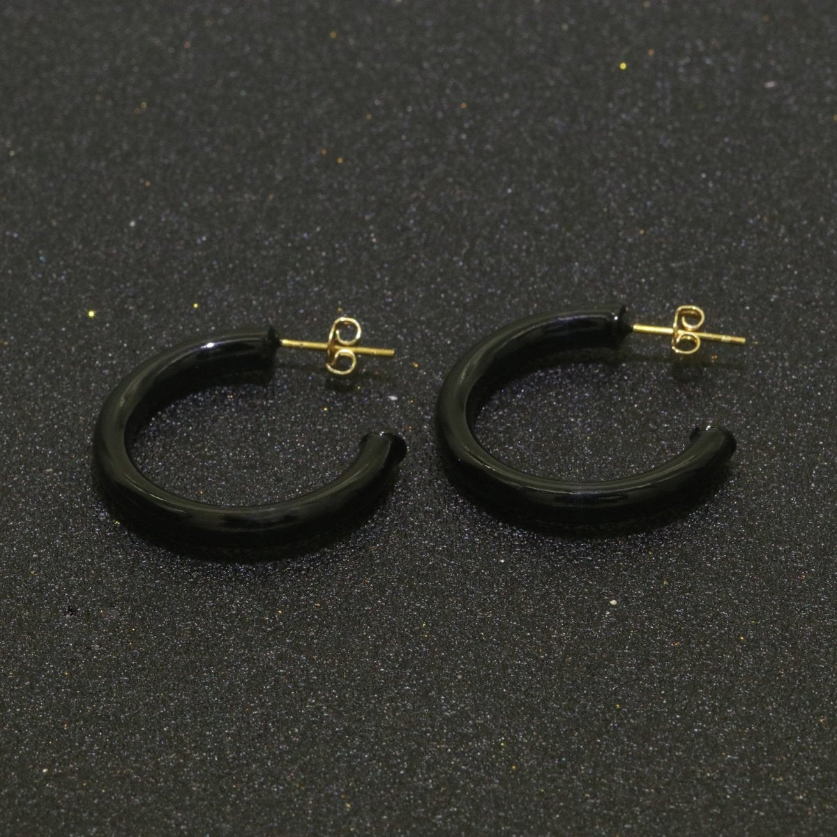 Enamel Hoop Earrings For Women | 30mm Infinity Gold Hoops Women Earrings | Big Loop Earrings For Women | Lightweight Hoop Earrings Set For Girls T-092 ~ T-101 - DLUXCA