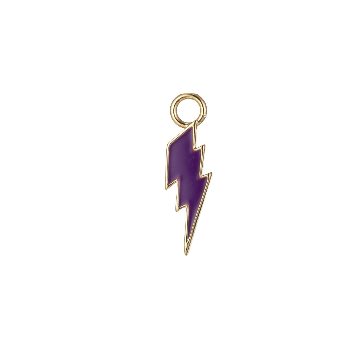 Enamel Lighting Gold Charm Colorful Bolt Pendant, Barbiecore Jewelry Y2K Charm Add on Charm Thunder Pendant for Necklace Earring Bracelet M-266-M-275 - DLUXCA