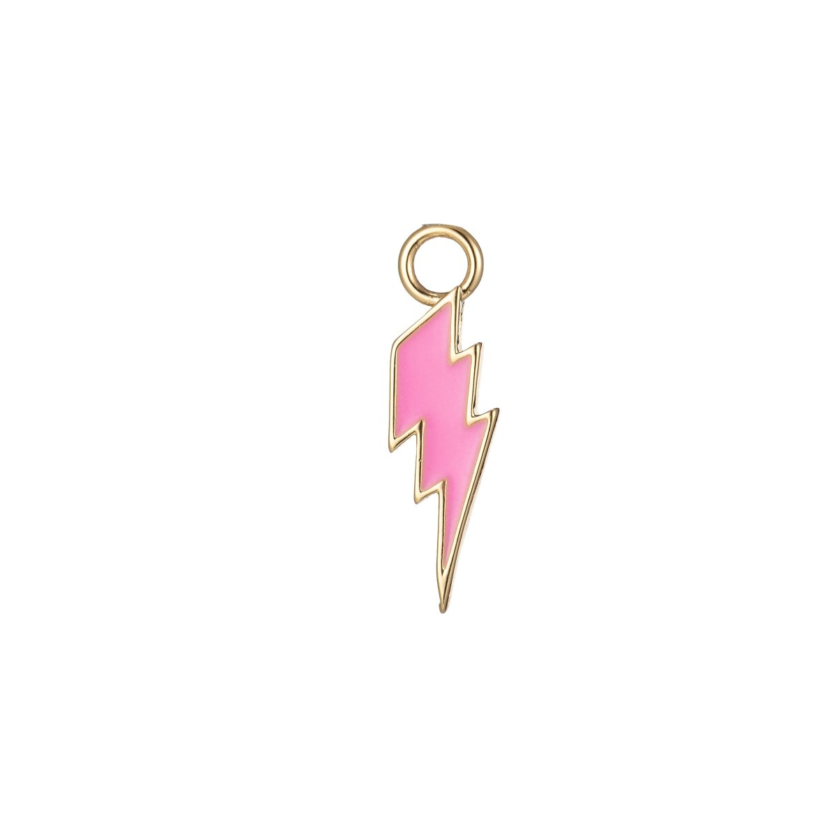 Enamel Lighting Gold Charm Colorful Bolt Pendant, Barbiecore Jewelry Y2K Charm Add on Charm Thunder Pendant for Necklace Earring Bracelet M-266-M-275 - DLUXCA