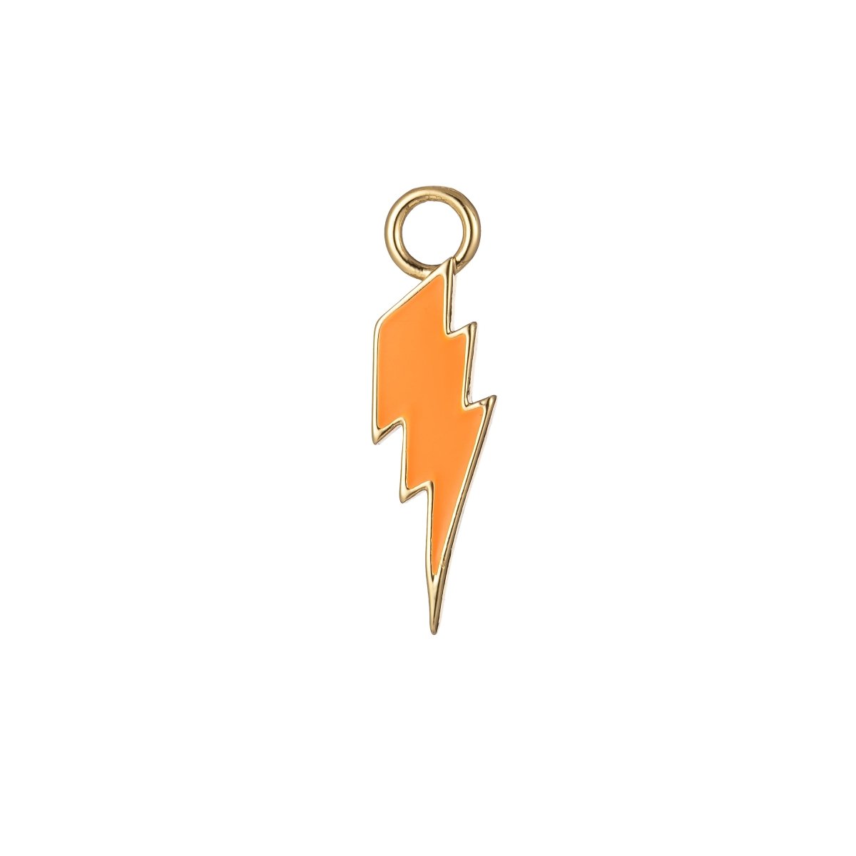 Enamel Lighting Gold Charm Colorful Bolt Pendant, Barbiecore Jewelry Y2K Charm Add on Charm Thunder Pendant for Necklace Earring Bracelet M-266-M-275 - DLUXCA