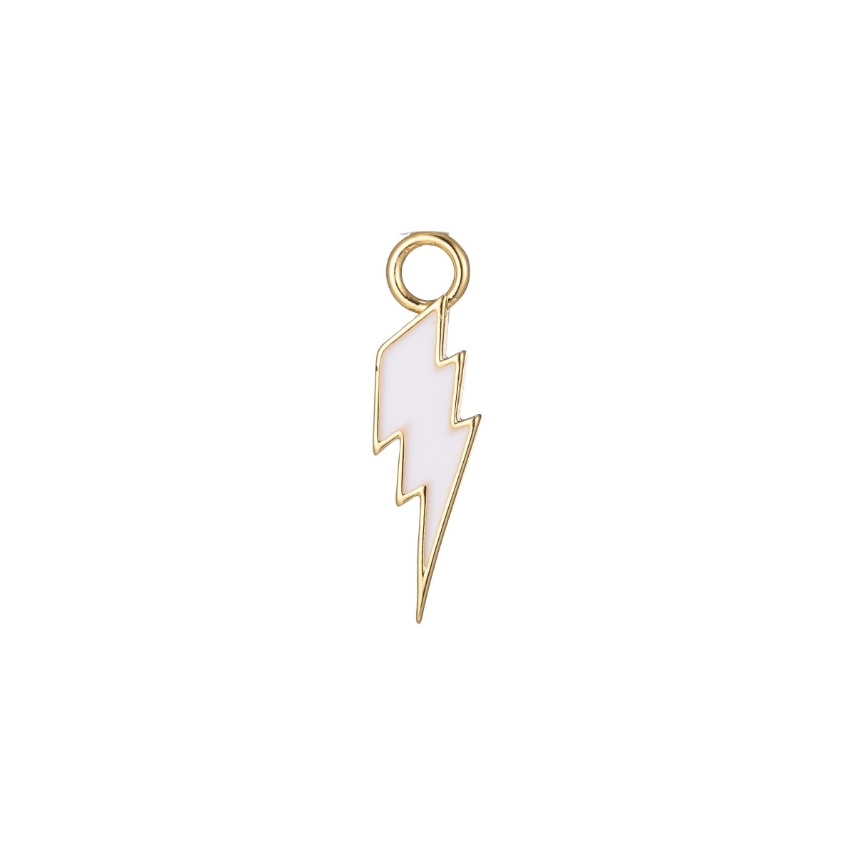 Enamel Lighting Gold Charm Colorful Bolt Pendant, Barbiecore Jewelry Y2K Charm Add on Charm Thunder Pendant for Necklace Earring Bracelet M-266-M-275 - DLUXCA