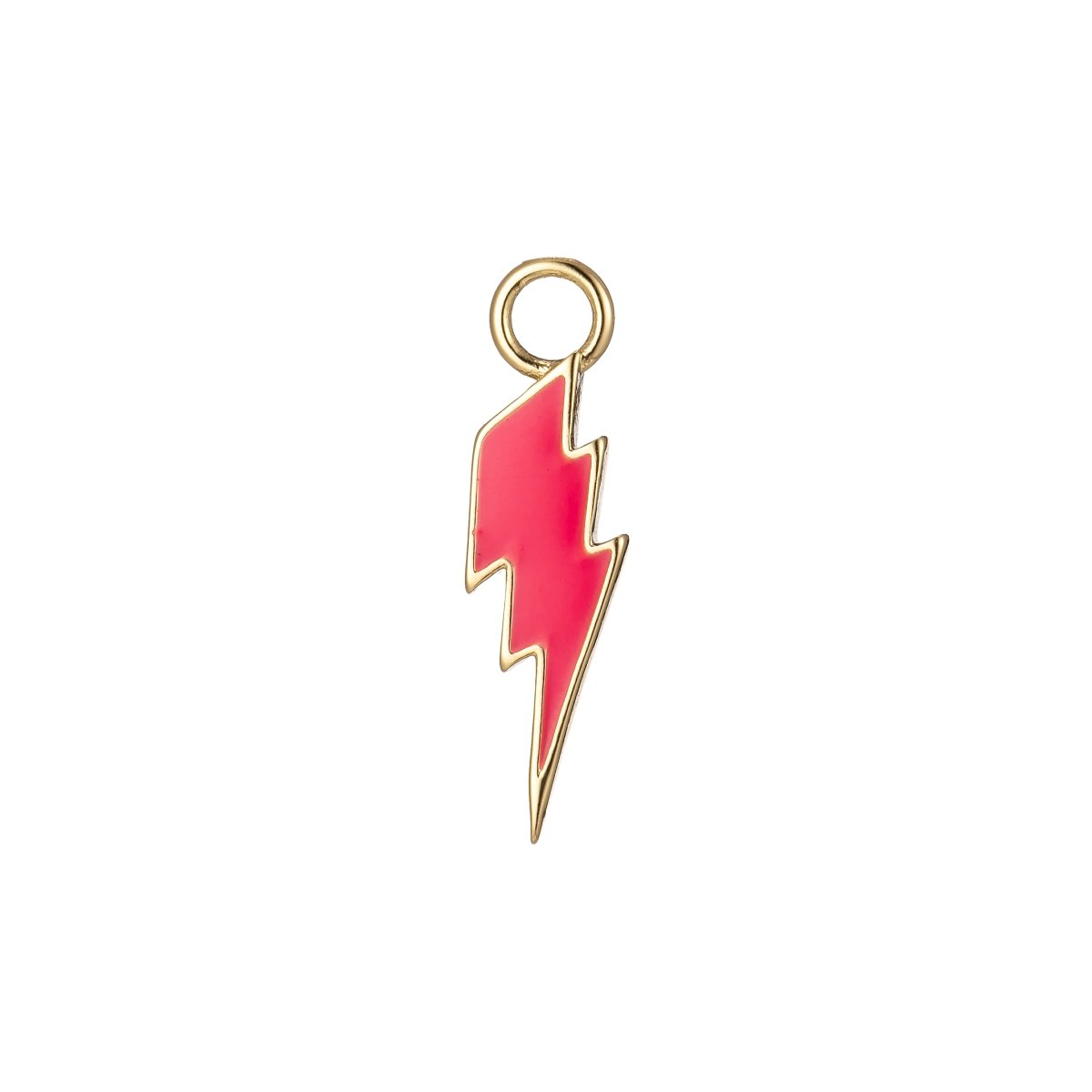 Enamel Lighting Gold Charm Colorful Bolt Pendant, Barbiecore Jewelry Y2K Charm Add on Charm Thunder Pendant for Necklace Earring Bracelet M-266-M-275 - DLUXCA