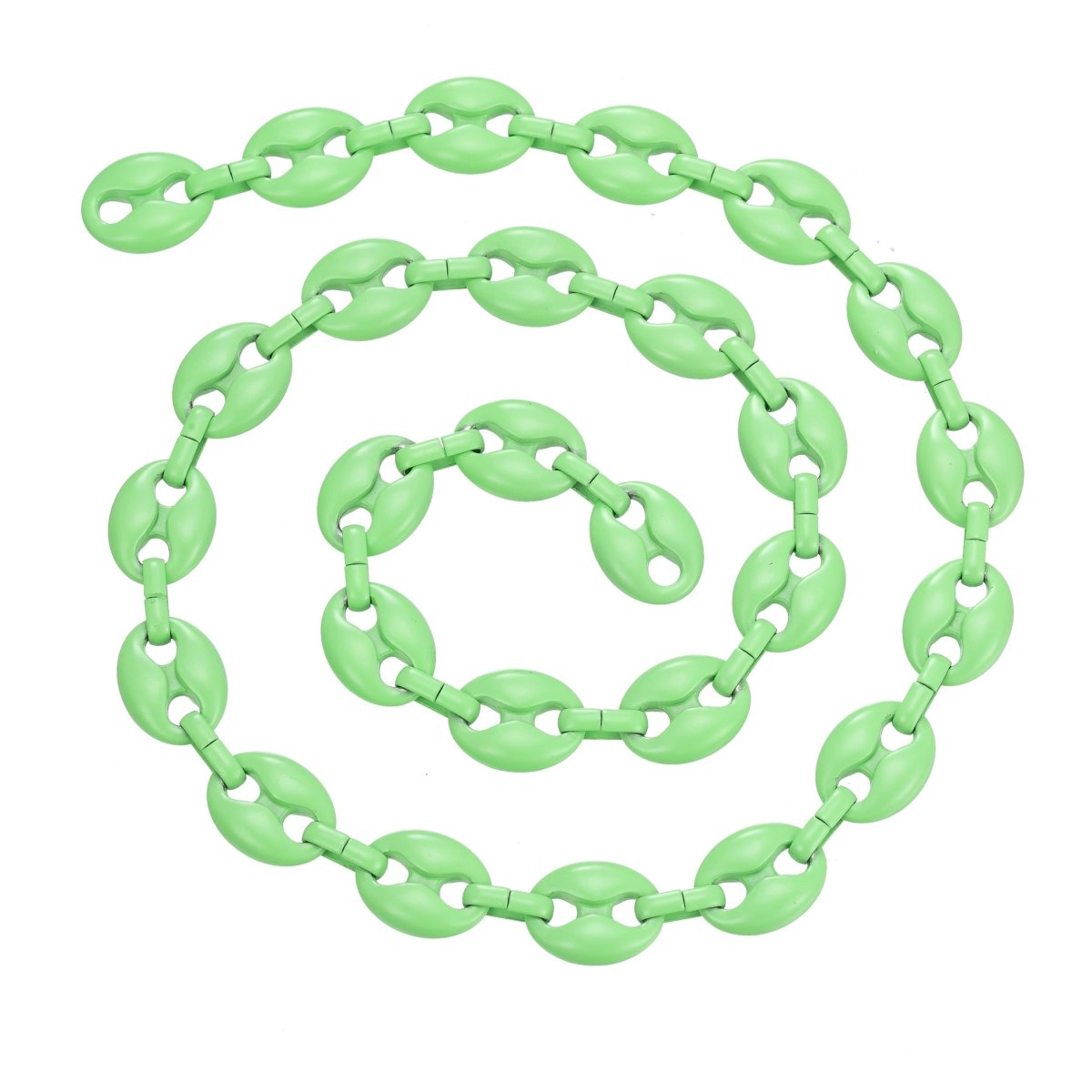 Enamel Mariner Anchor Chain, Colorful Link Neon Enamel Chain per Yard For Jewelry Making | ROLL-507 Clearance Pricing - DLUXCA