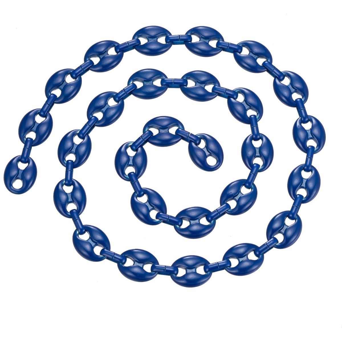 Enamel Mariner Anchor Chain, Colorful Link Neon Enamel Chain per Yard For Jewelry Making | ROLL-507 Clearance Pricing - DLUXCA
