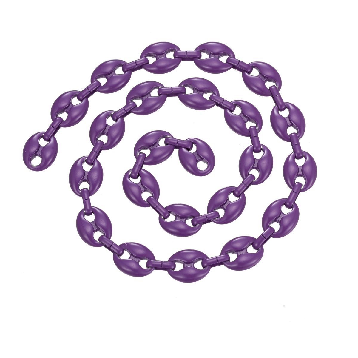 Enamel Mariner Anchor Chain, Colorful Link Neon Enamel Chain per Yard For Jewelry Making | ROLL-507 Clearance Pricing - DLUXCA