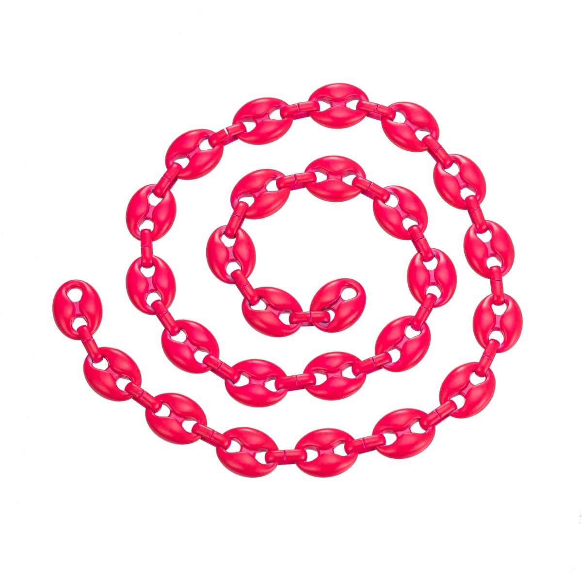 Enamel Mariner Anchor Chain, Colorful Link Neon Enamel Chain per Yard For Jewelry Making | ROLL-507 Clearance Pricing - DLUXCA