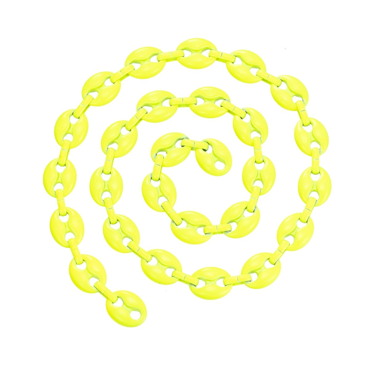 Enamel Mariner Anchor Chain, Colorful Link Neon Enamel Chain per Yard For Jewelry Making | ROLL-507 Clearance Pricing - DLUXCA