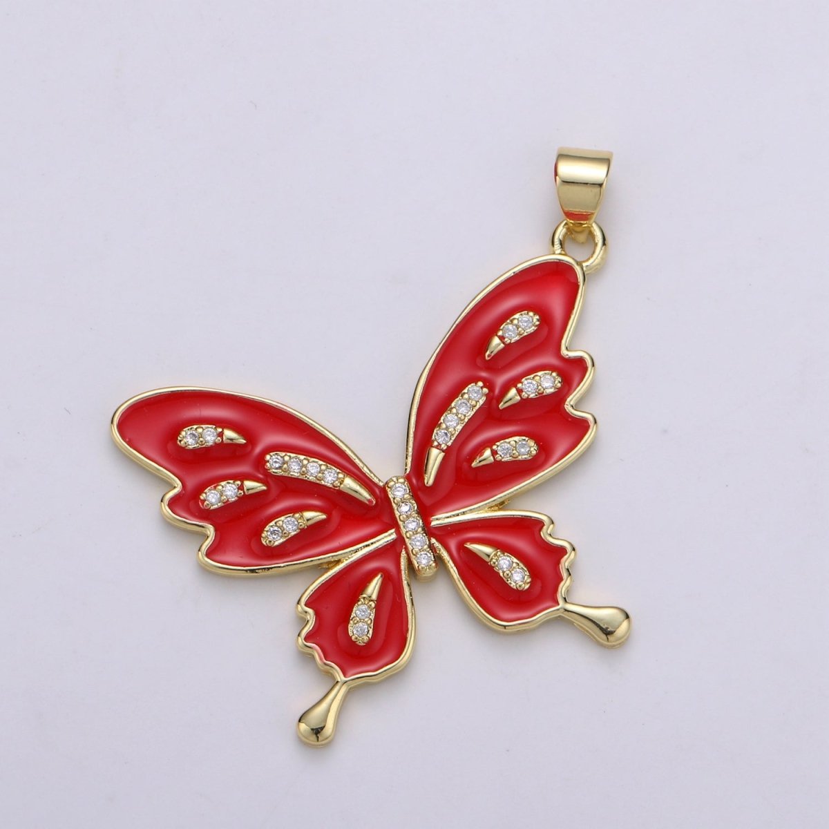 Enamel Mariposa Butterfly Gold Filled Butterfly Pendant Dream Animal Lover Necklace Pendant Charm Designer Colorful Jewelry Making J-129-J-133 - DLUXCA