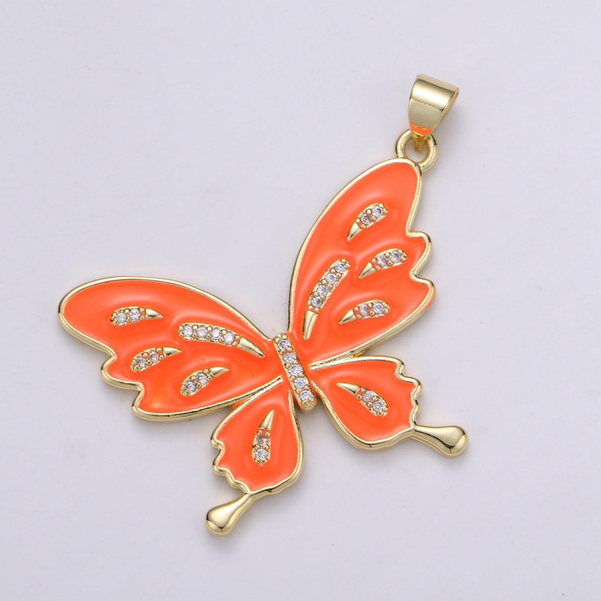 Enamel Mariposa Butterfly Gold Filled Butterfly Pendant Dream Animal Lover Necklace Pendant Charm Designer Colorful Jewelry Making J-129-J-133 - DLUXCA