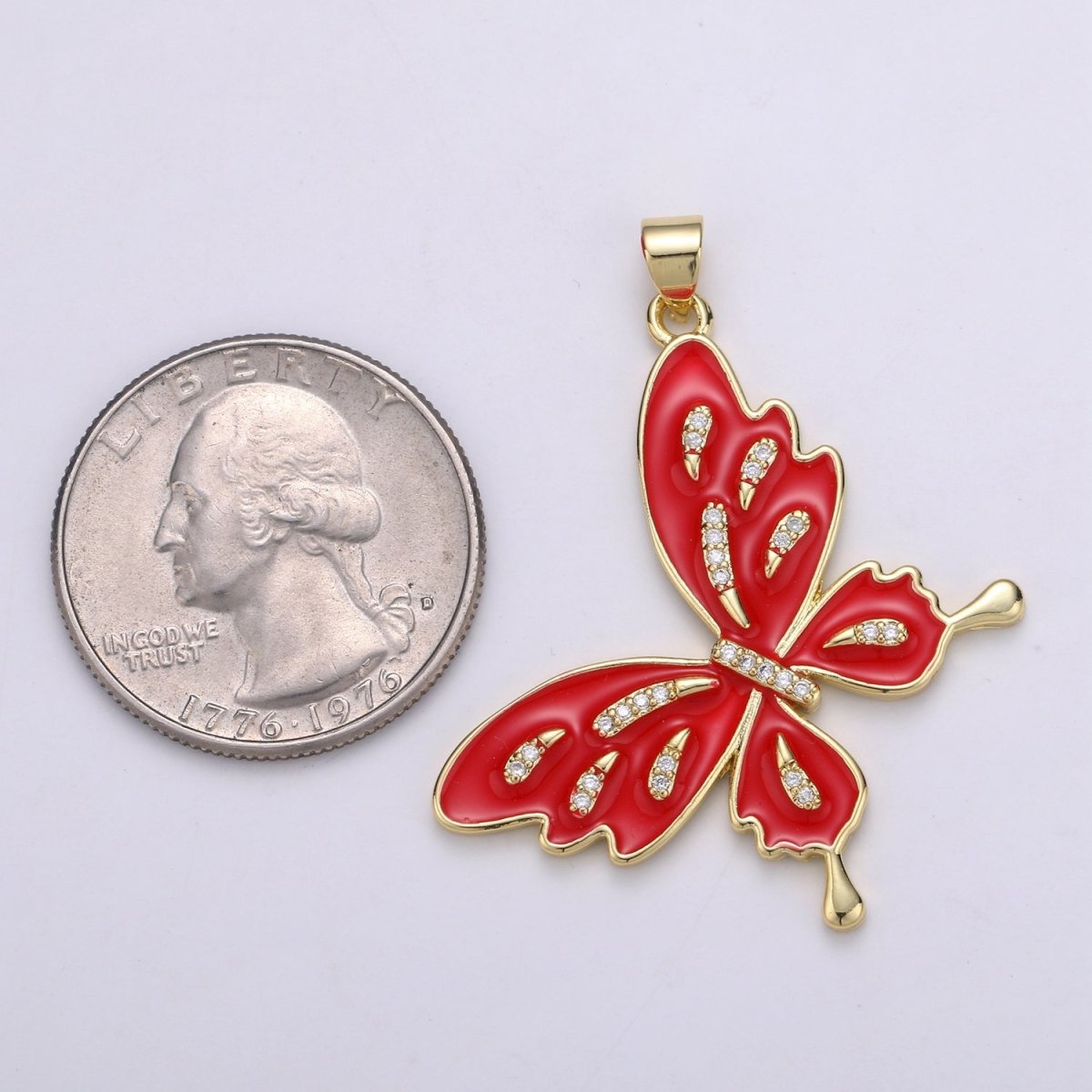 Enamel Mariposa Butterfly Gold Filled Butterfly Pendant Dream Animal Lover Necklace Pendant Charm Designer Colorful Jewelry Making J-129-J-133 - DLUXCA