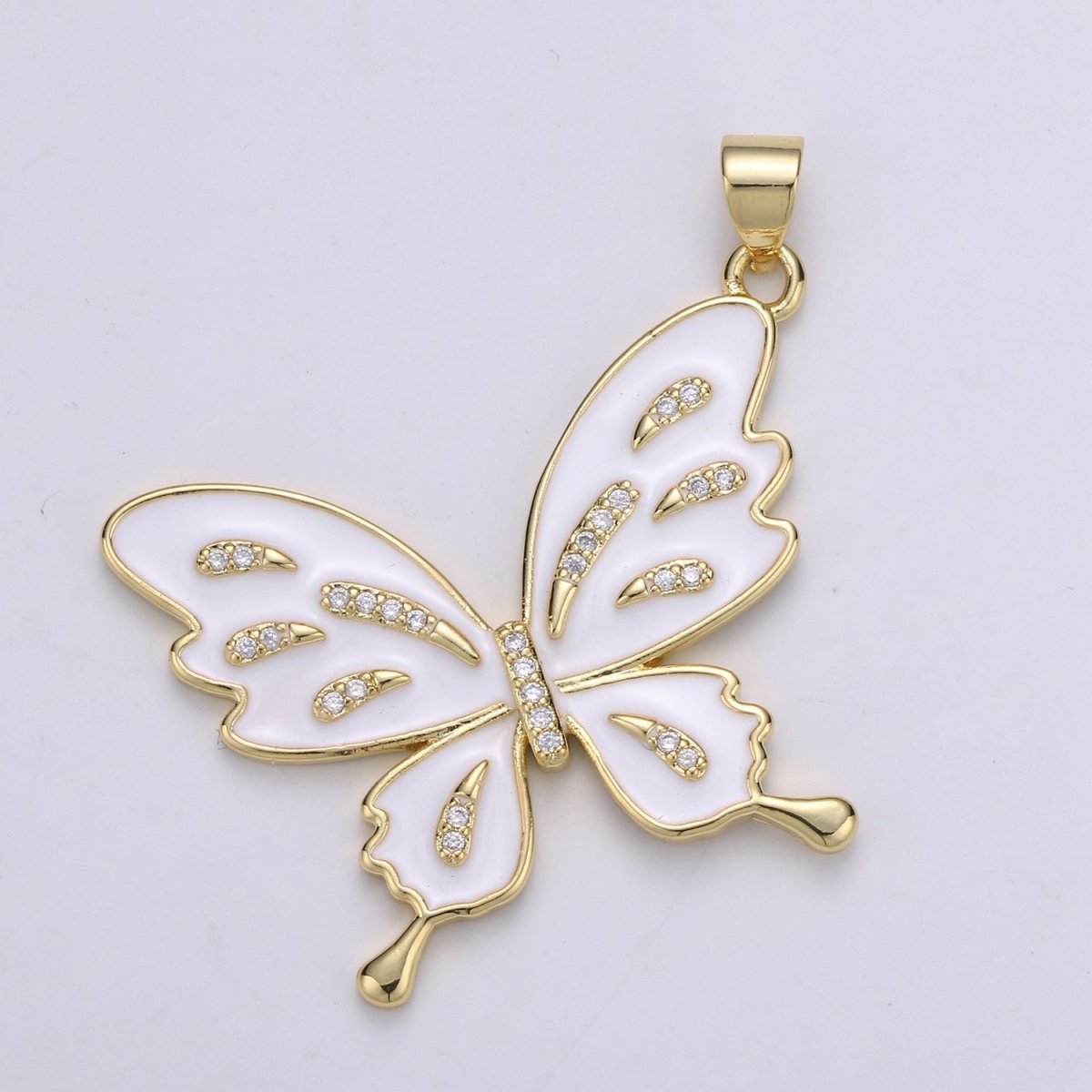 Enamel Mariposa Butterfly Gold Filled Butterfly Pendant Dream Animal Lover Necklace Pendant Charm Designer Colorful Jewelry Making J-129-J-133 - DLUXCA