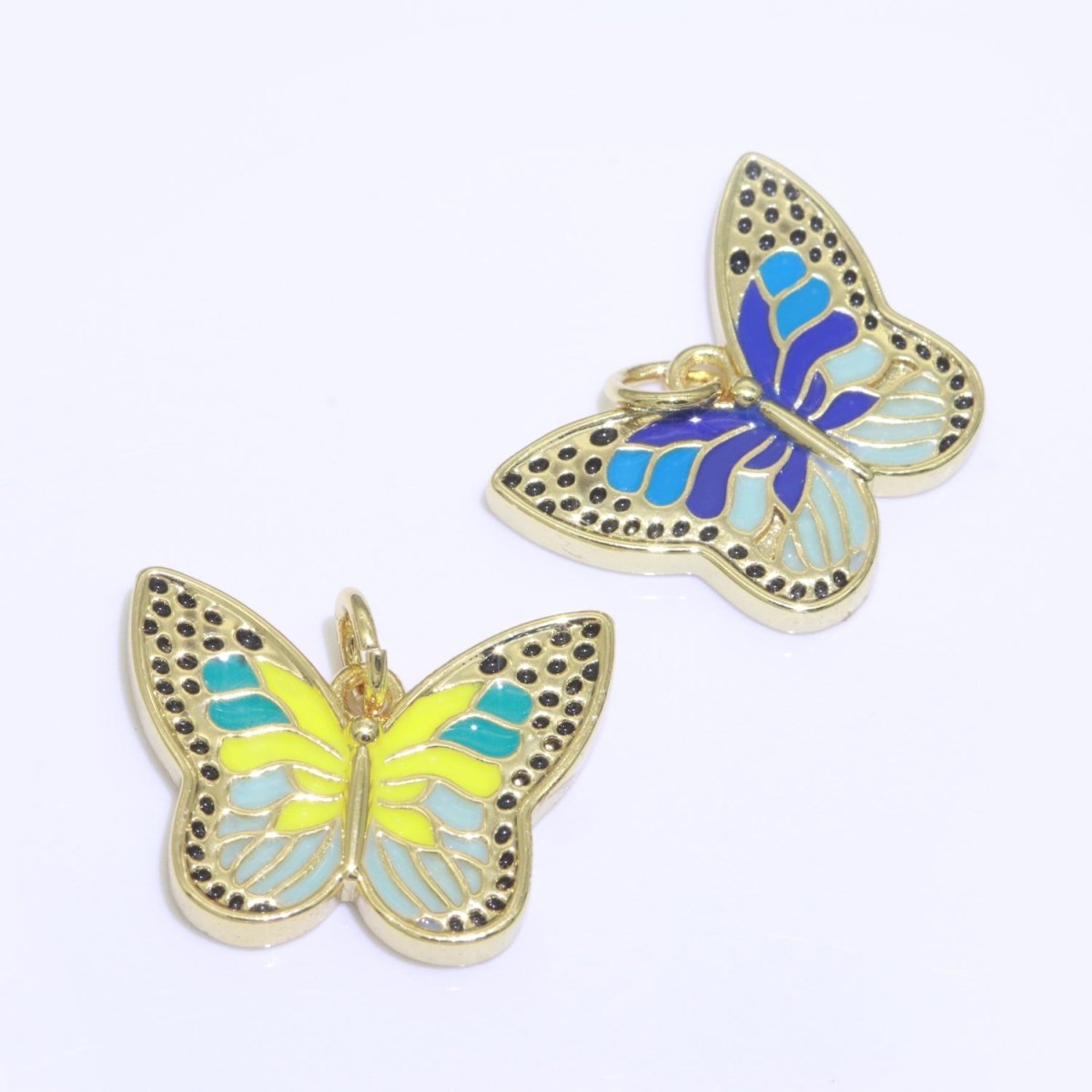 Enamel Monarch Butterfly Gold Filled Butterfly Pendant Mariposa Animal Lover Necklace Pendant Charm Designer Colorful Jewelry Making M-374 M-375 - DLUXCA