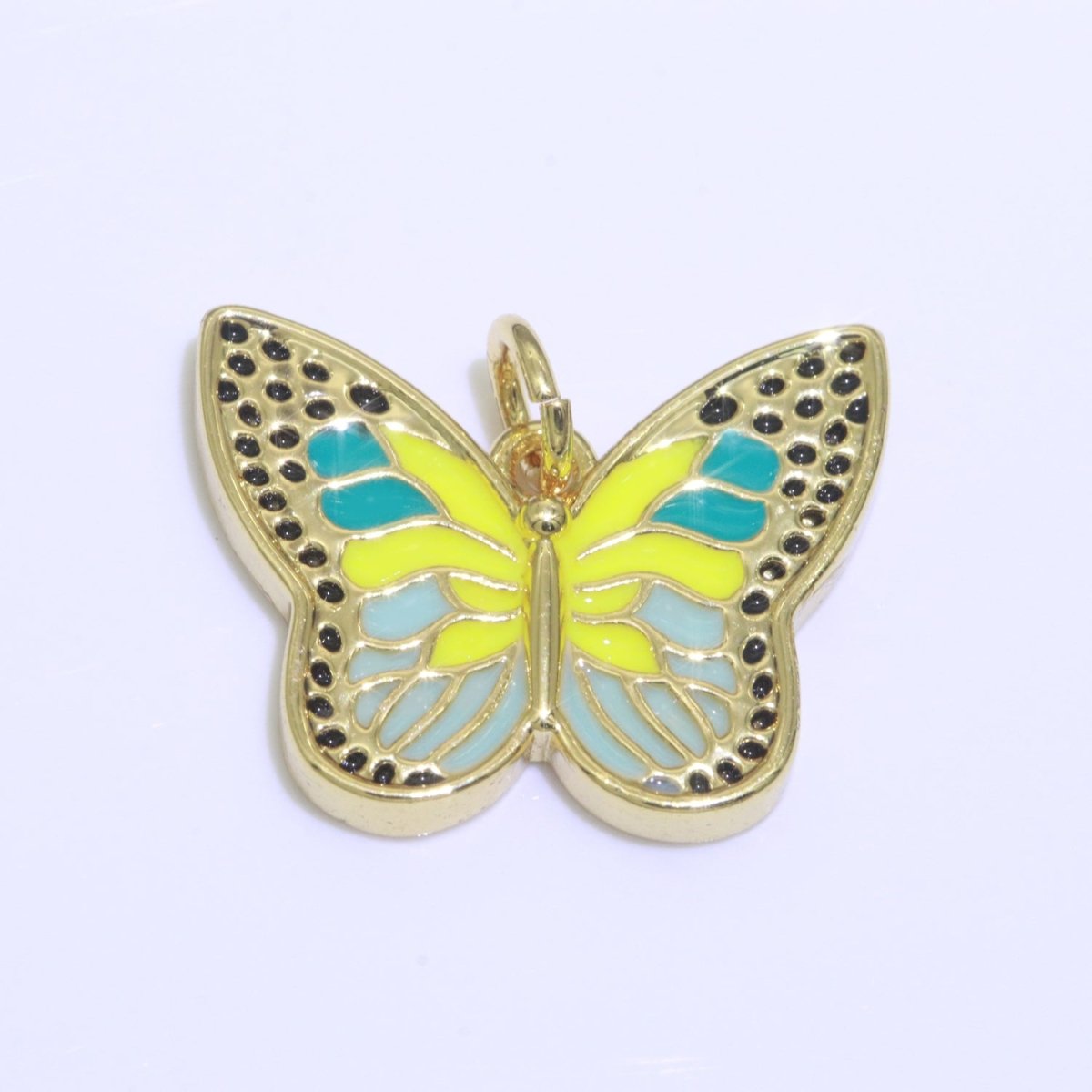 Enamel Monarch Butterfly Gold Filled Butterfly Pendant Mariposa Animal Lover Necklace Pendant Charm Designer Colorful Jewelry Making M-374 M-375 - DLUXCA