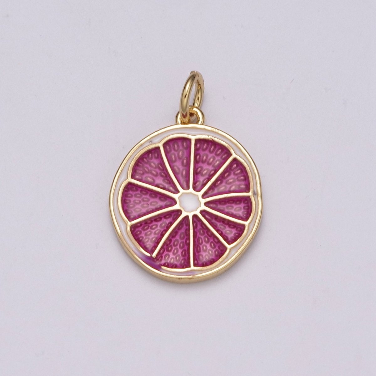 Enamel Orange Charm Fruit Pendant 14k Gold Filled Charm Bracelet Necklace Jewelry Finding, M-818- M-820 - DLUXCA