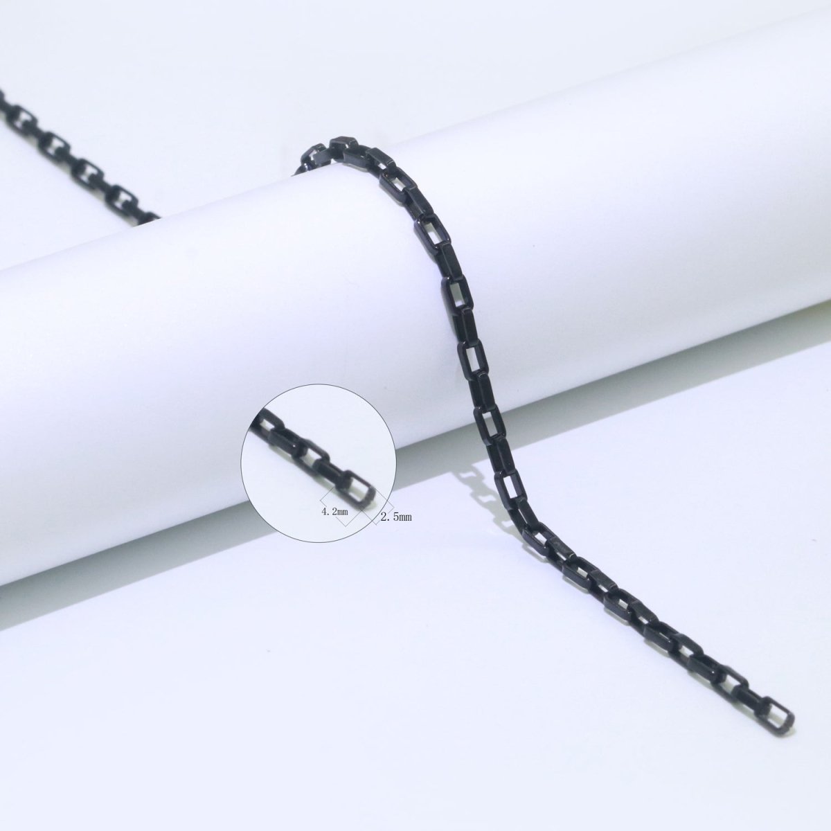 Enamel Paper Clip Cable Link Elongated Chain by Yard, Summer Colorful Chain Supply, Wholesale Bulk Roll Unfinished Chain for Jewelry Making | ROLL-543, ROLL-544, ROLL-545, ROLL-546, ROLL-547 Clearance Pricing - DLUXCA